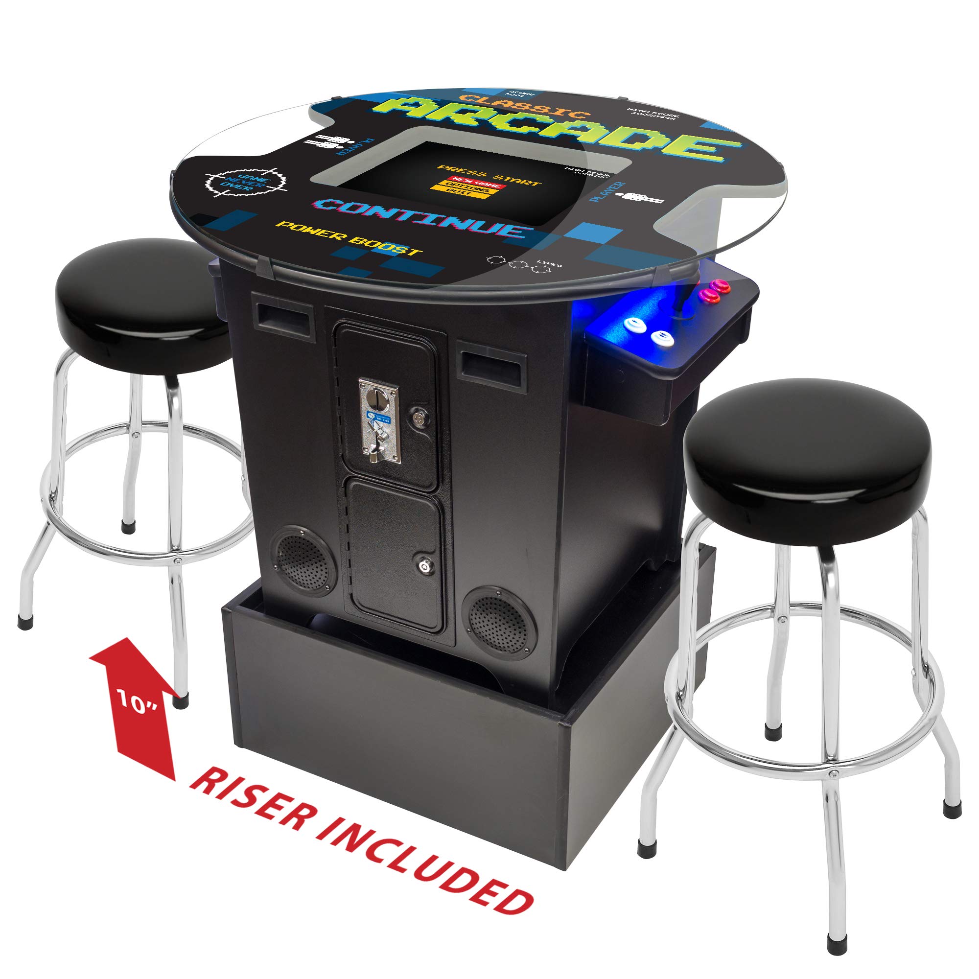 Creative Arcades フルサイズ 商用評価 カクテルアーケードマシン | 412古典派音楽力くらべ | サンワジョイスティック2個 | 腰かけ2個付き添い人 | ライザー付き添い人 | ラウンド硝子いの一番