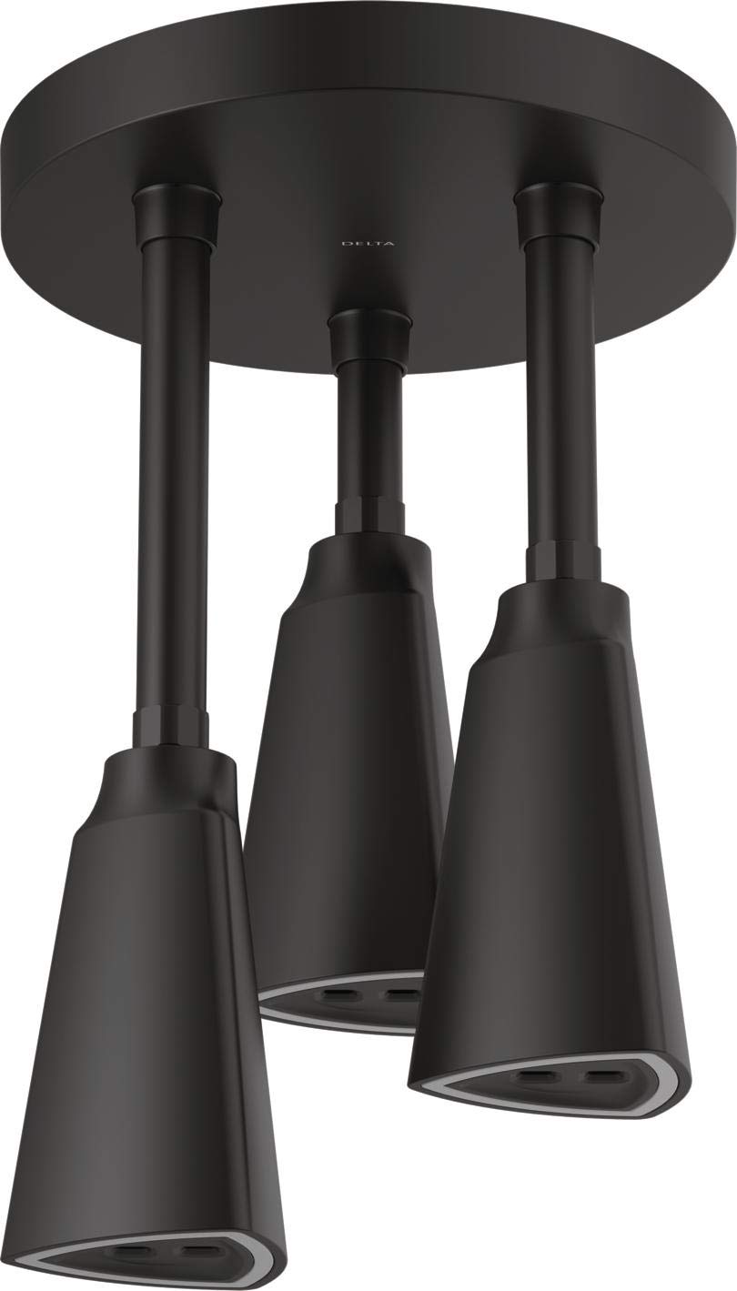 Delta Faucet 57140-BL25-L H2Okinetic ペンダント レインカン LEDライト シャワーヘッド マットブラック