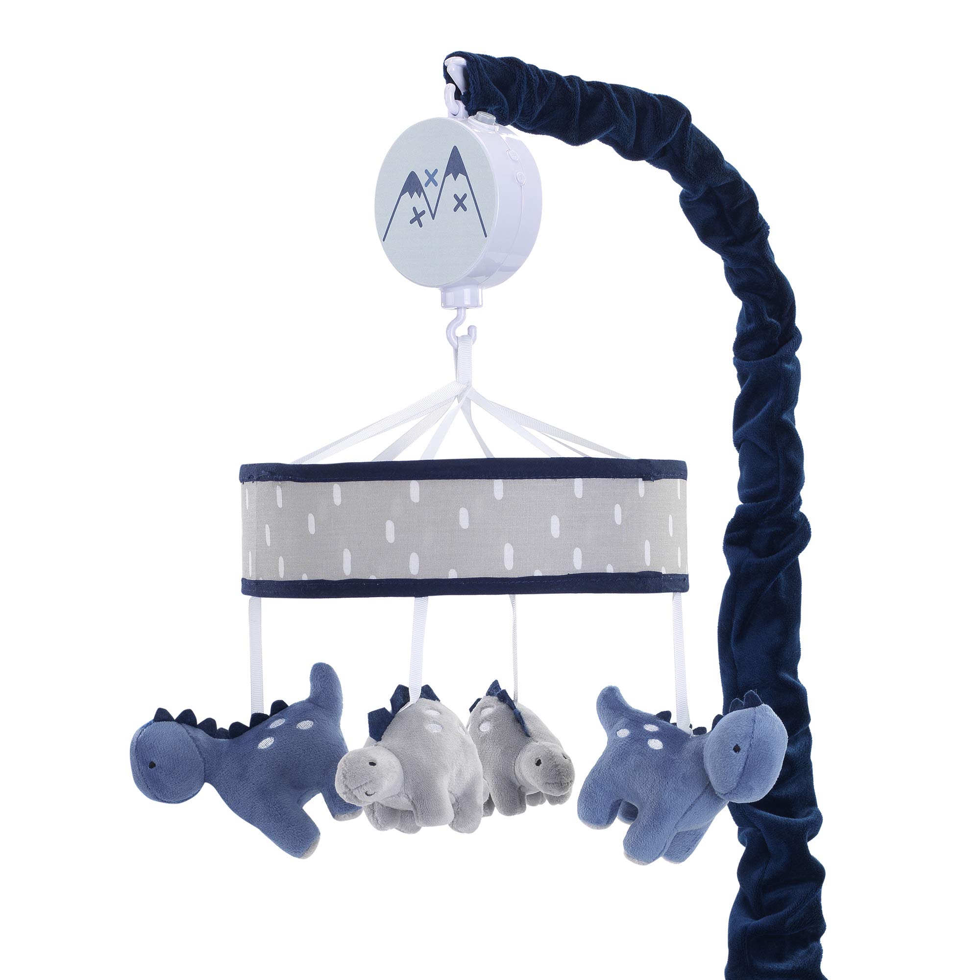 Lambs & Ivy Baby Dino Blue/Gray Dinosaur Musical Baby Crib Mobile Soother Toy｜global研究所