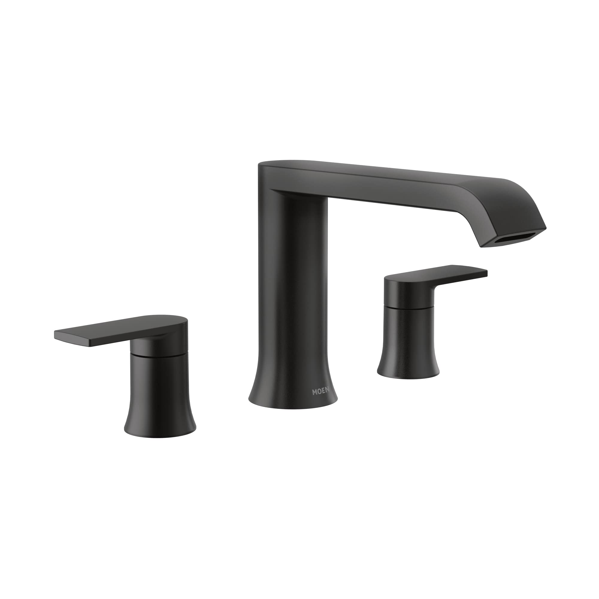 Moen T908BL ジェンタ LX 2ハンドル デッキマウント モダン ローマン タブ 蛇口バルブが必要、マットブラック