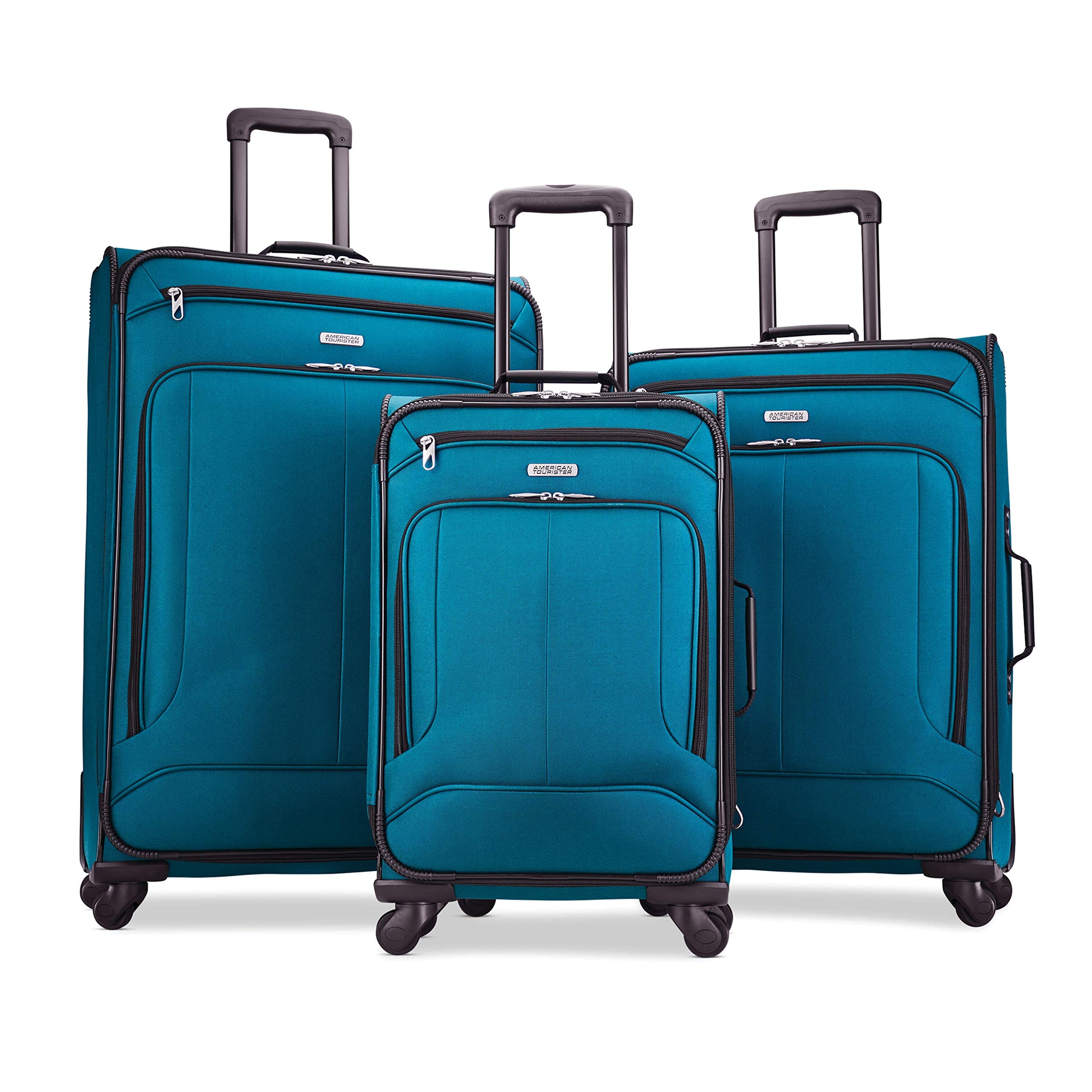 AMERICAN TOURISTER 受けが良いマックス ソフトサイドラゲージ スピナーホイール付き添い人  ティール  3-Piece Set (21/25/29)  受けが良いマックス ホンブルグ帽姿勢 旅行バッグ スピナーホイール付き添い人