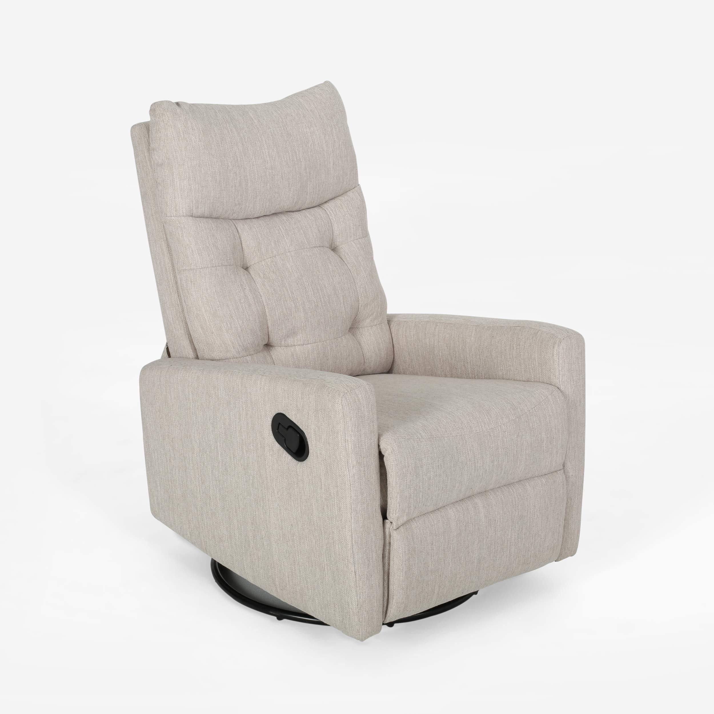 Great Deal Furniture Christopher Knight Home Ishtar Glider 回転させる式うしろ押しうしろ側保育園リクライニング女性議長、35.75D x 幅25 x 高さ39in、ベージュ、黒いこと