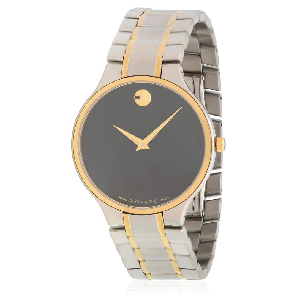 Movado Serio 0607284 クォーツブラックダイヤル ツートンカラー メンズウォッチ