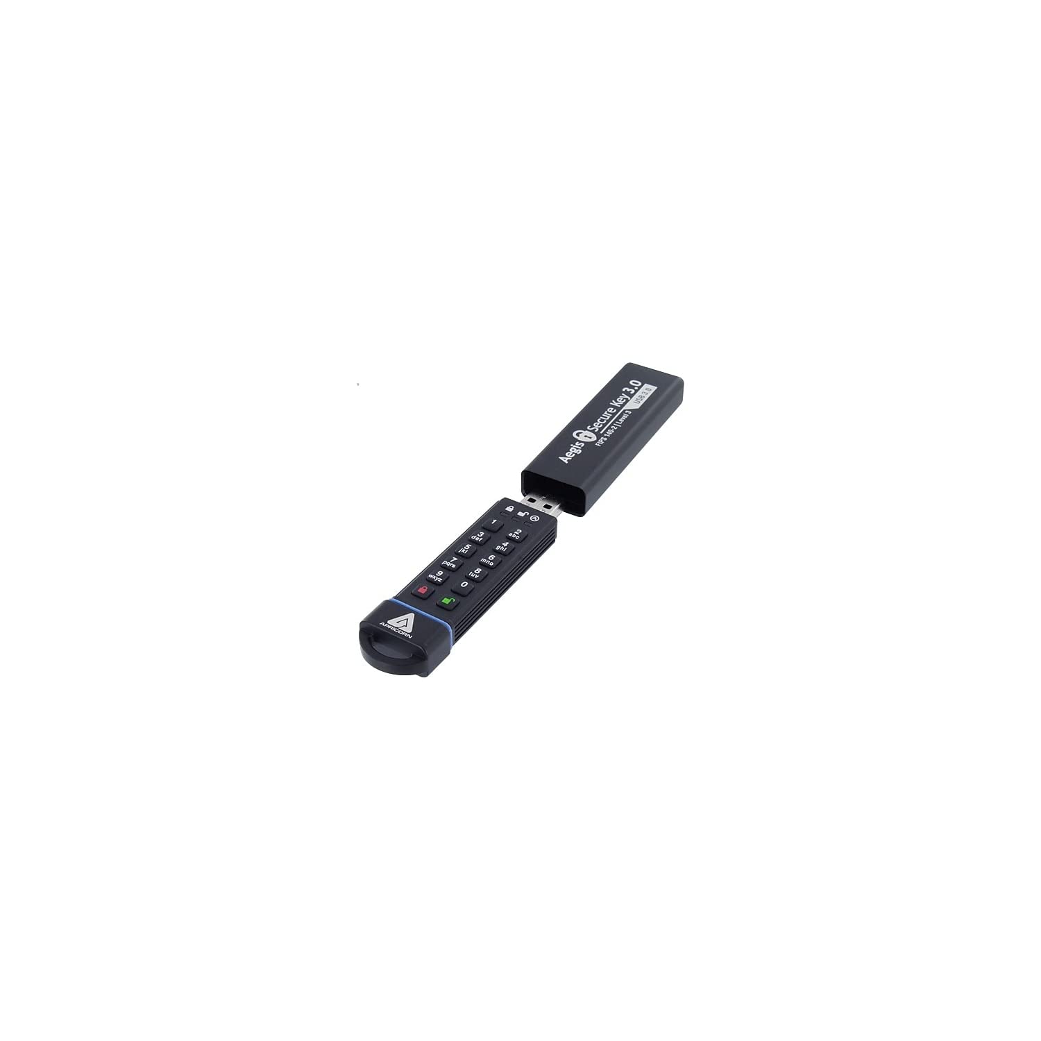 Apricorn Aegis Secure Key 1 結核症 FIPS 140-2 Level 3 Validated 256-bit Encryption USB 3.0 Flash Drive (ASK3-1結核症)