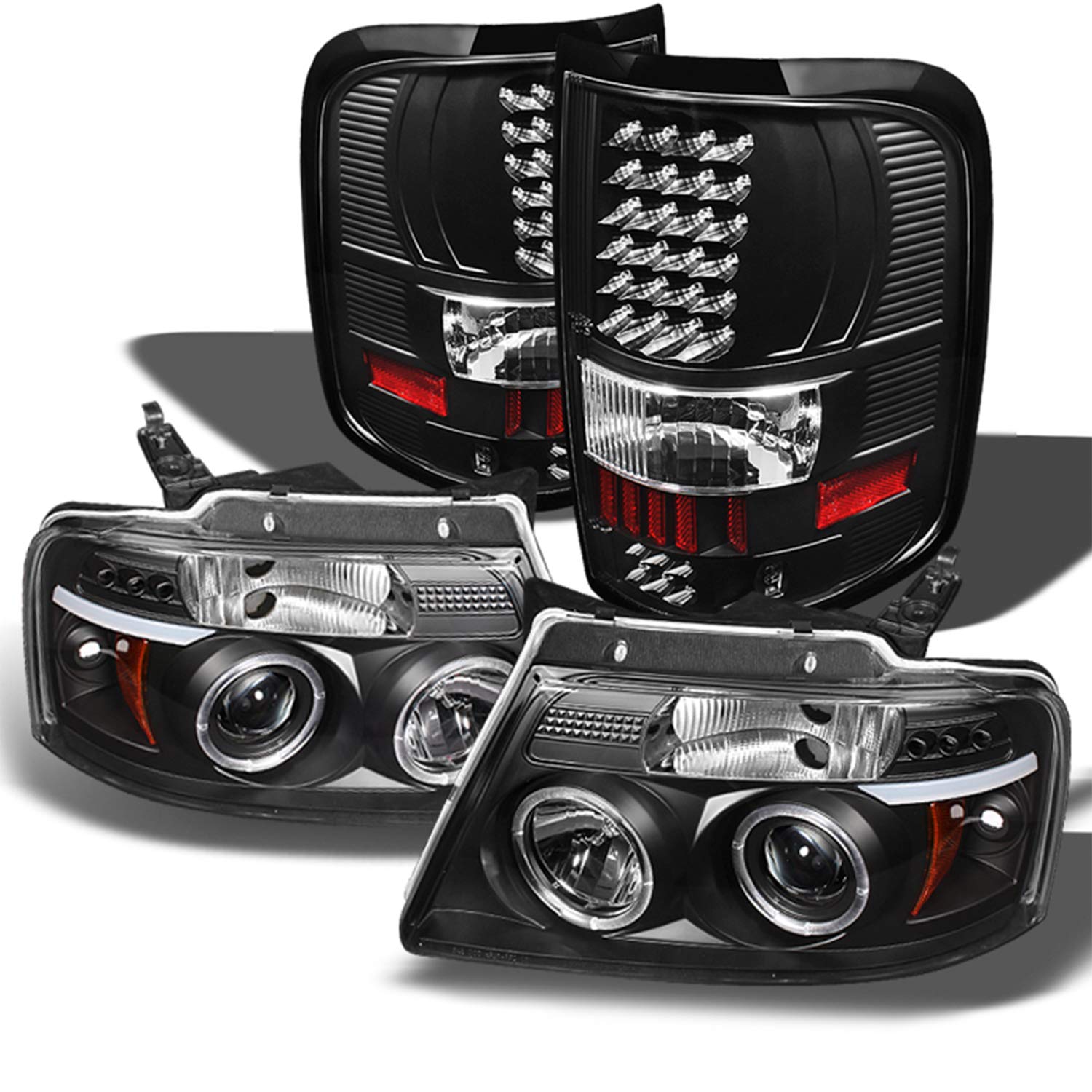 ジェラルド・r・フォード F150 F-150 つまみ上げる用 黒いこと ベゼル デュアル 月暈 LED G2 映写機前照燈 + 尻っ方照明ランプ仕掛ける