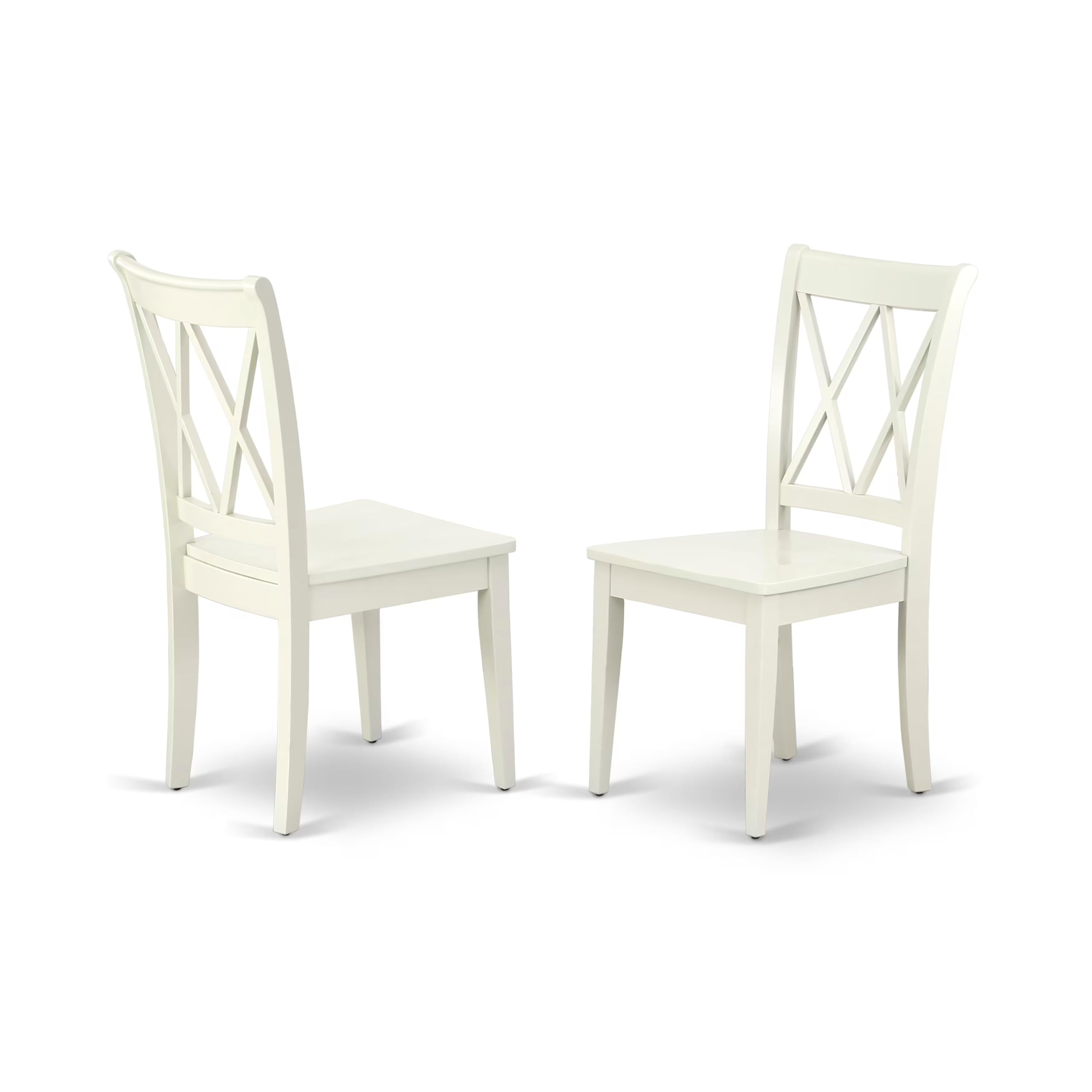 East West Furniture CLC-LWH-W Clarksville Double X-back Formal Chairs インチ Linen White Finish (Set of 2) 141［並行輸入］