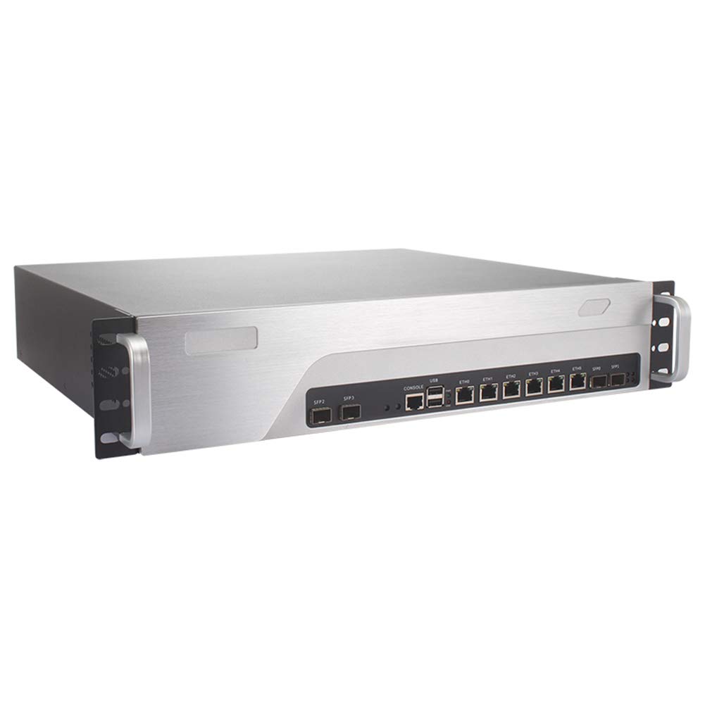 Firewall  VPN  2U Rackmount  Mikrotik  Pfsense  OPNsense  Network Appliance  Z87 with インテル G3250  RS13  10 Ports/6 ローカルエリアネットワーク/4 SFP+ 10 Gigabit 82599ES/2USB/COM/VGA/BYPASS (16G ランダムアクセス記憶装置/128G SSD)