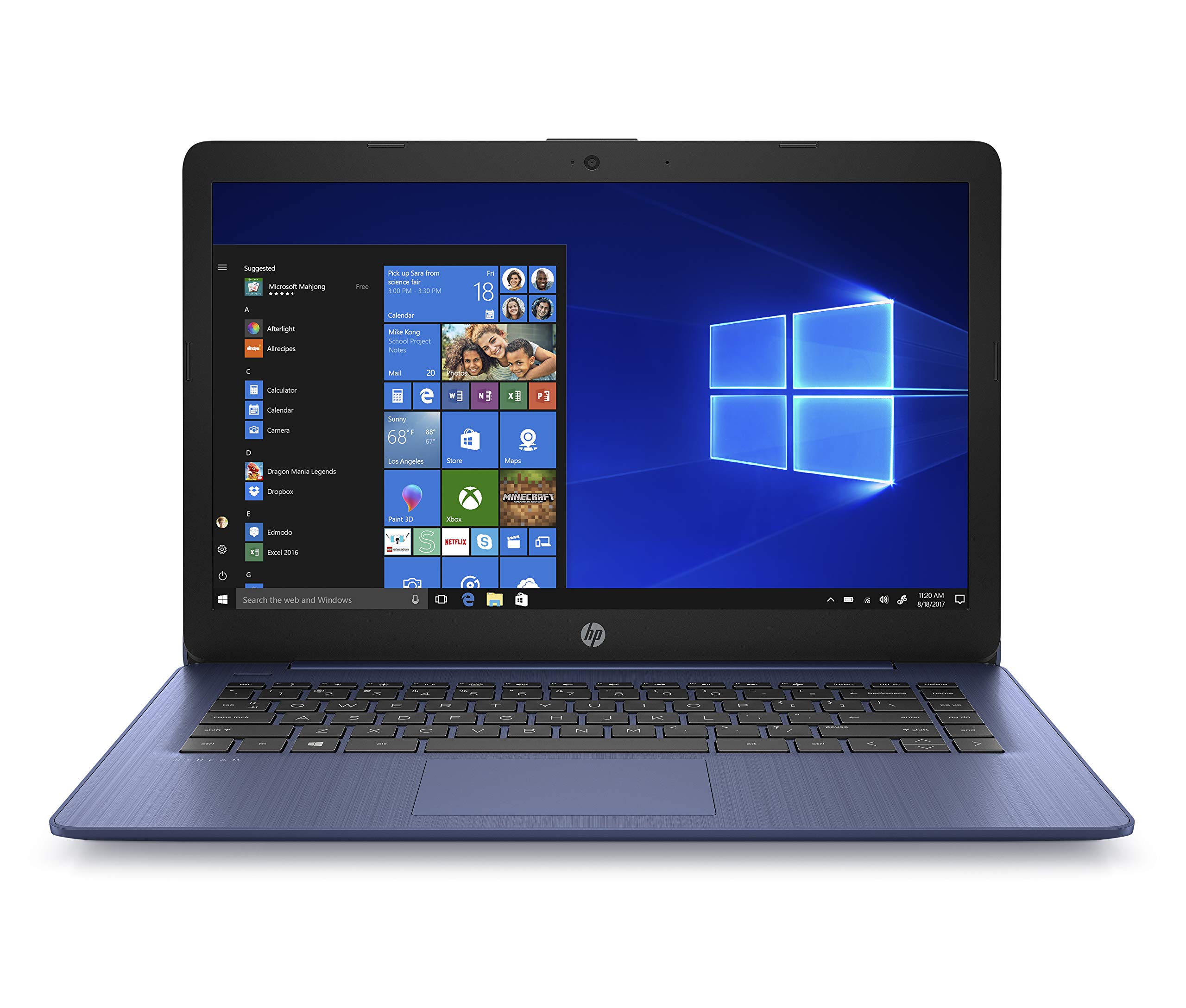 HP Stream 14-inch Laptop  AMD Dual-Core A4-9120E Processor  4 GB SDRAM  64 GB eMMC  Windows 10 Home インチ S Mode with Office 365 Personal for One Year (14-ds0050nr  Royal Blue)
