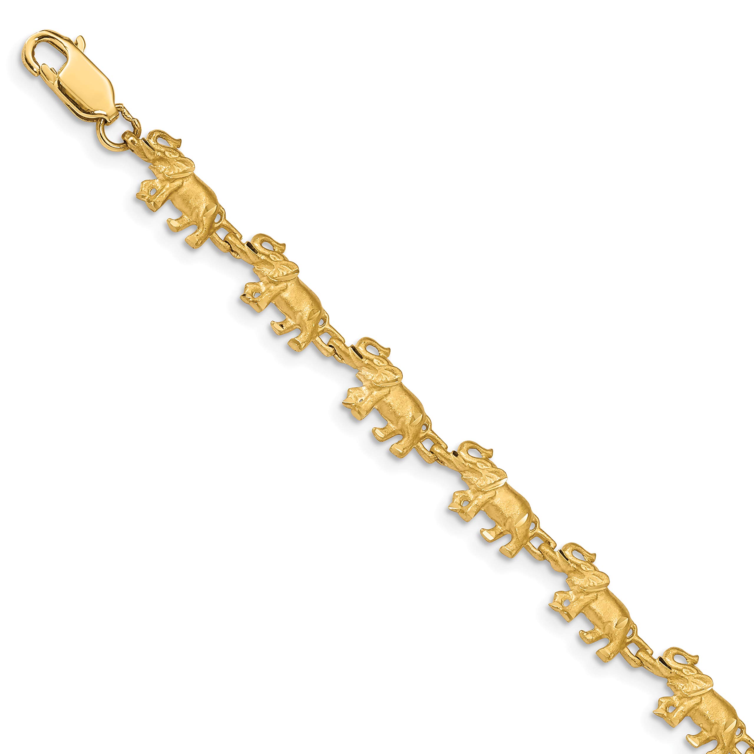 Jewelry Stores Network 14K イエローゴールド ソリッド ゾウ リンク ブレスレット 7インチ 7 inches 金属