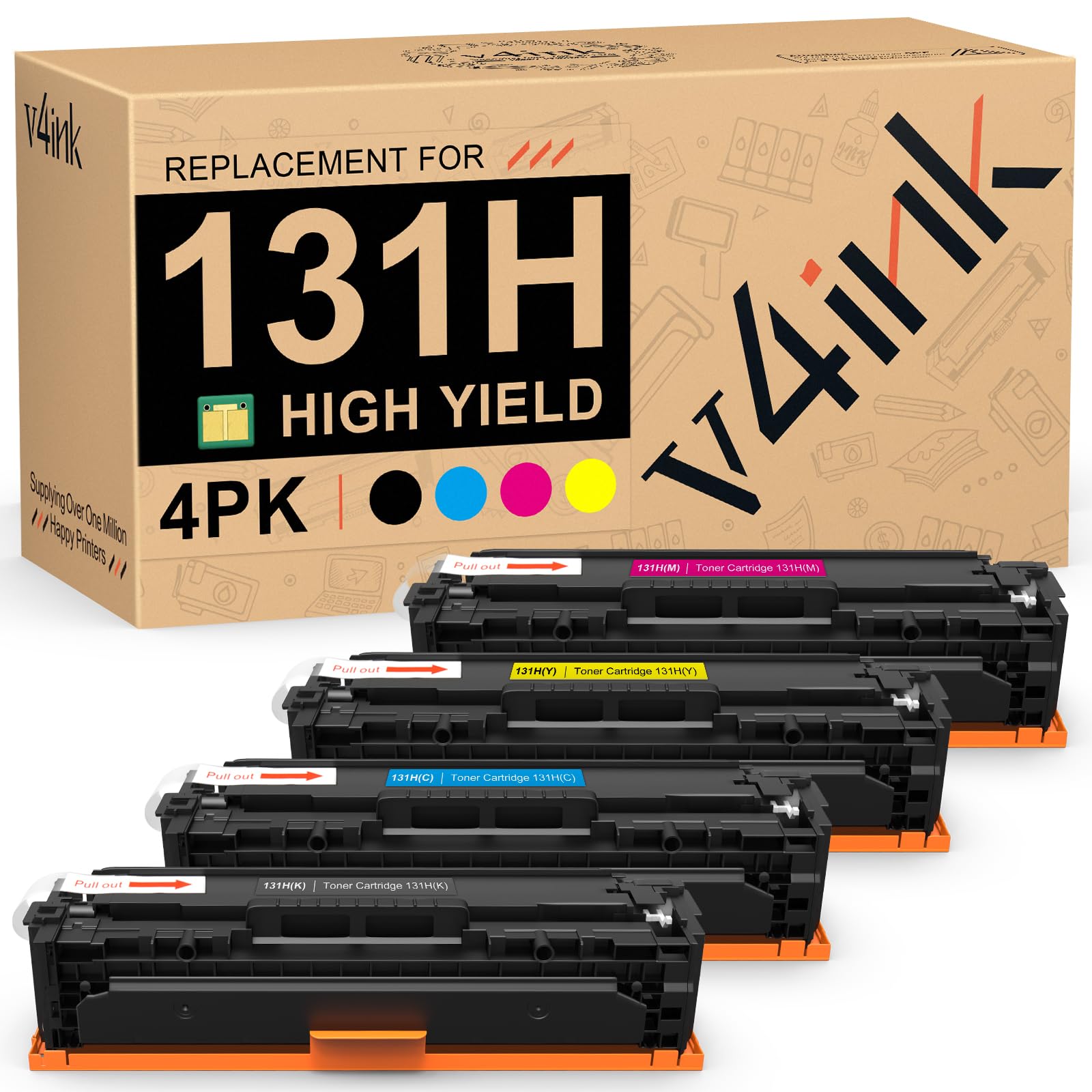 V4ink 4PK 131H 再生トナーカートリッジ Canon 131 131H 116 CRG116 CRG131H トナーセット Canon Color MF624Cw MF628Cw MF623Cn MF8280Cw MF8230Cn MF8030Cn MF8040Cn MF8040Cn MF8040Cn 8050C。 n MF8080CW。|global研究所