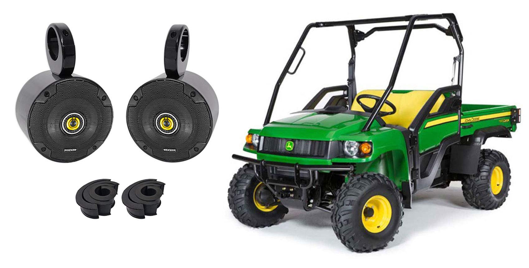 Kicker 5.25in 450W ロールバー回転させる高閣金棒引き John Deere Gator XUV/RSX用 2個