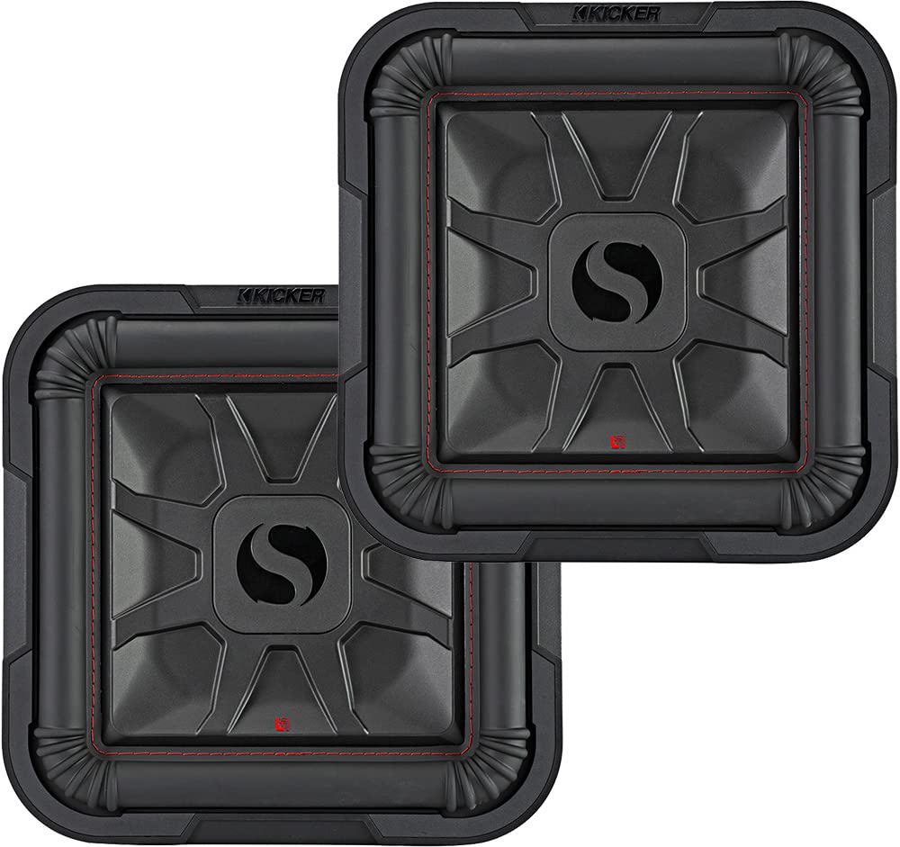 2 Kicker 46L7T122 鉄道車両オーディオ L7T シャローマウント 12in 1200W 控え選手真四角 L7サブウーファー