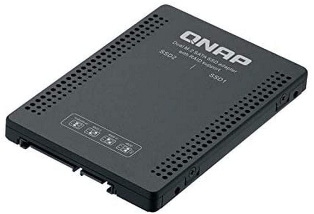 Qnap Systems 6.35インチ 2.5インチ SATA - デュアルM.2 2280 SATAドライブアダプター ハードウェア RAID 0/1 JBOD 個別ディスクモード QDA-A2MAR