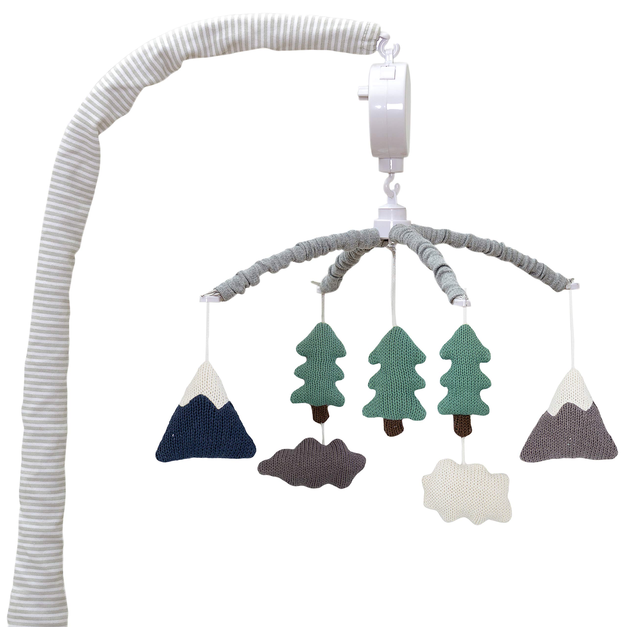 Lolli Living Baby Musical Mobile。 ウッドランドアニマルニットキャラクター 巻き上げ式モービル ベビーベッド用 505022