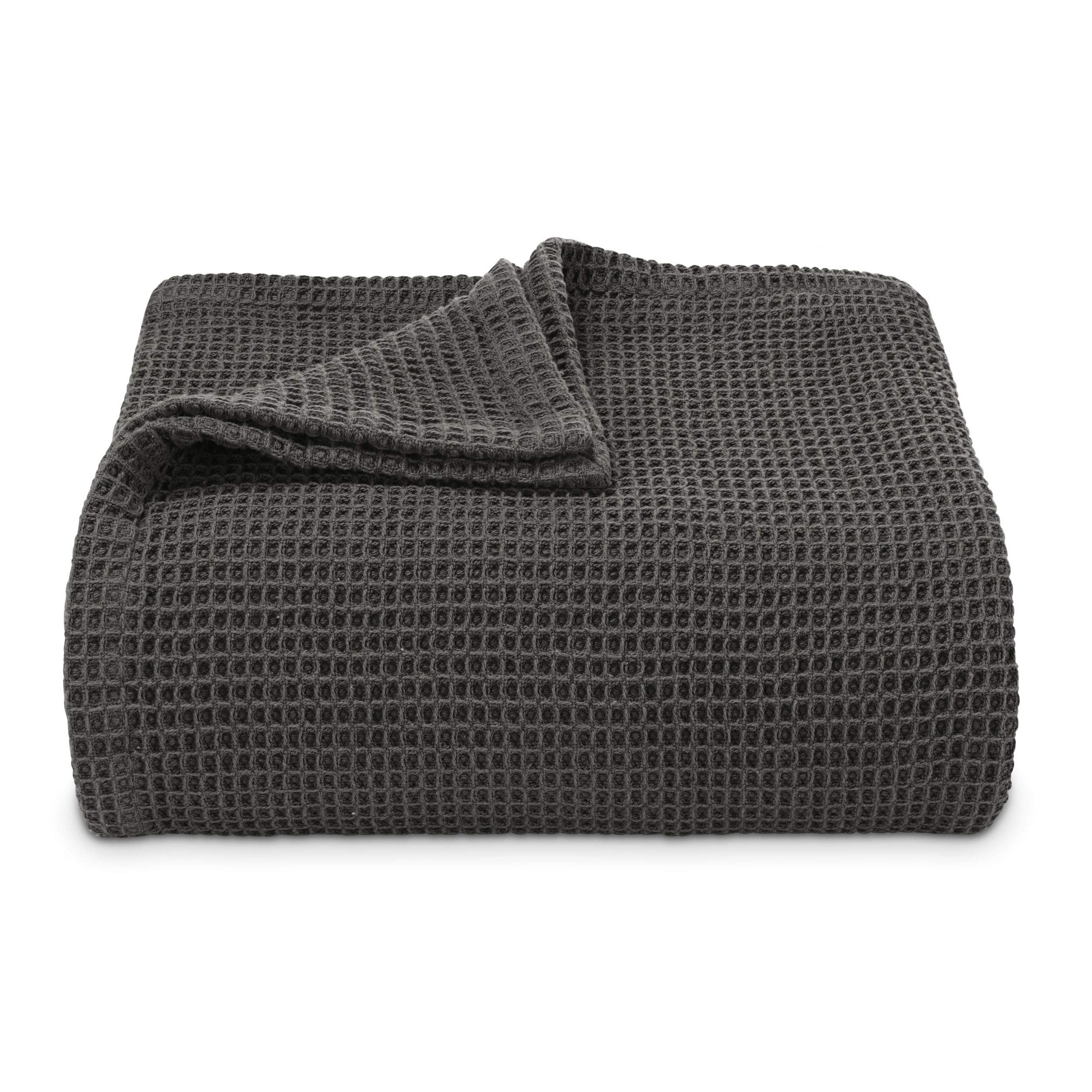 Vera Wang ? 第一人者毛布 飛び切り綿織物寝具 フラシ天\u0026朦々たるのホームデコ (ワーヘル織り濃灰色薄墨色、第一人者)
