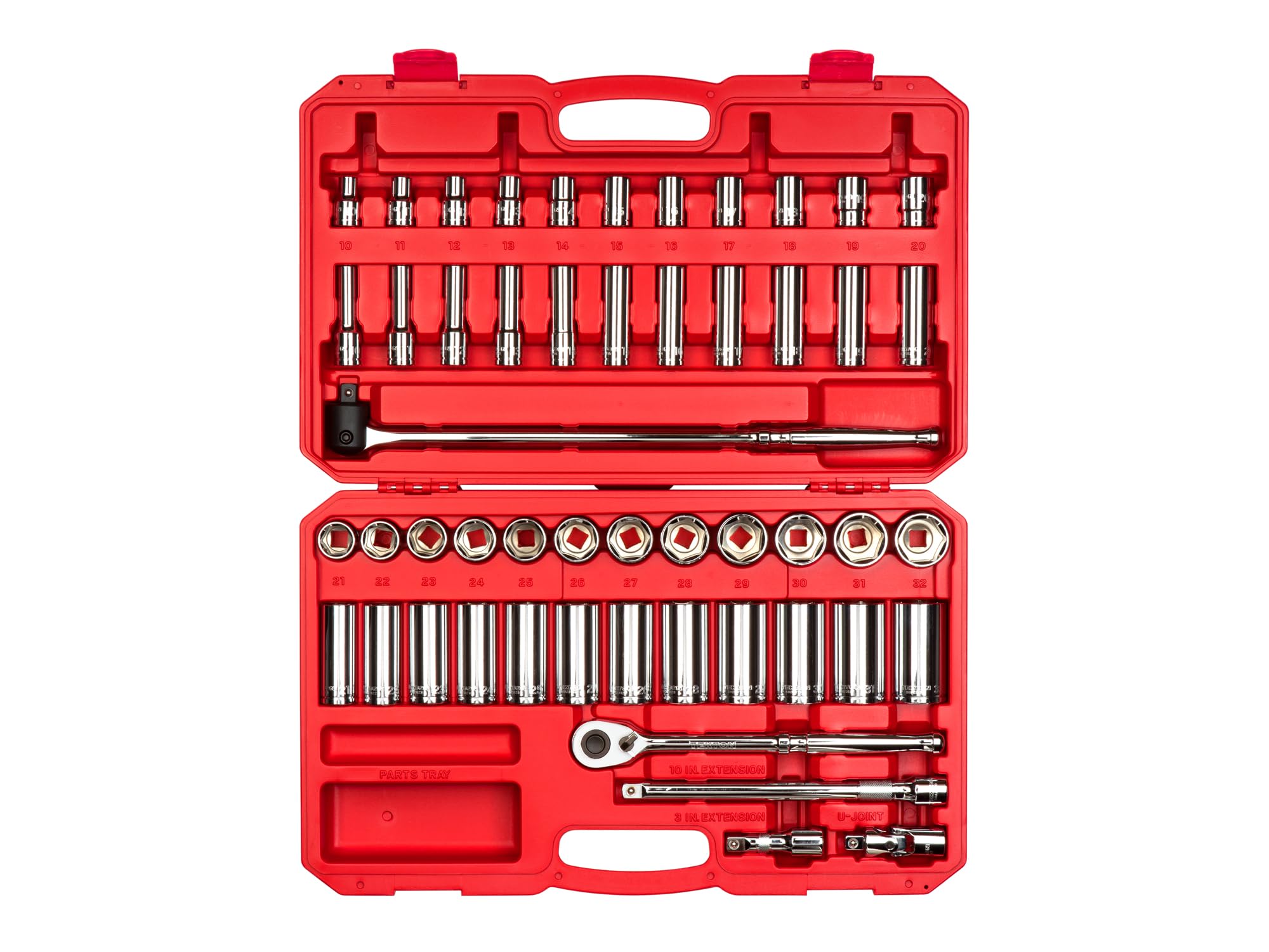 TEKTON 1/2 Inch Drive 6-Point Socket & Ratchet Set 52-Piece (10-32 mm) | SKT25201|global研究所