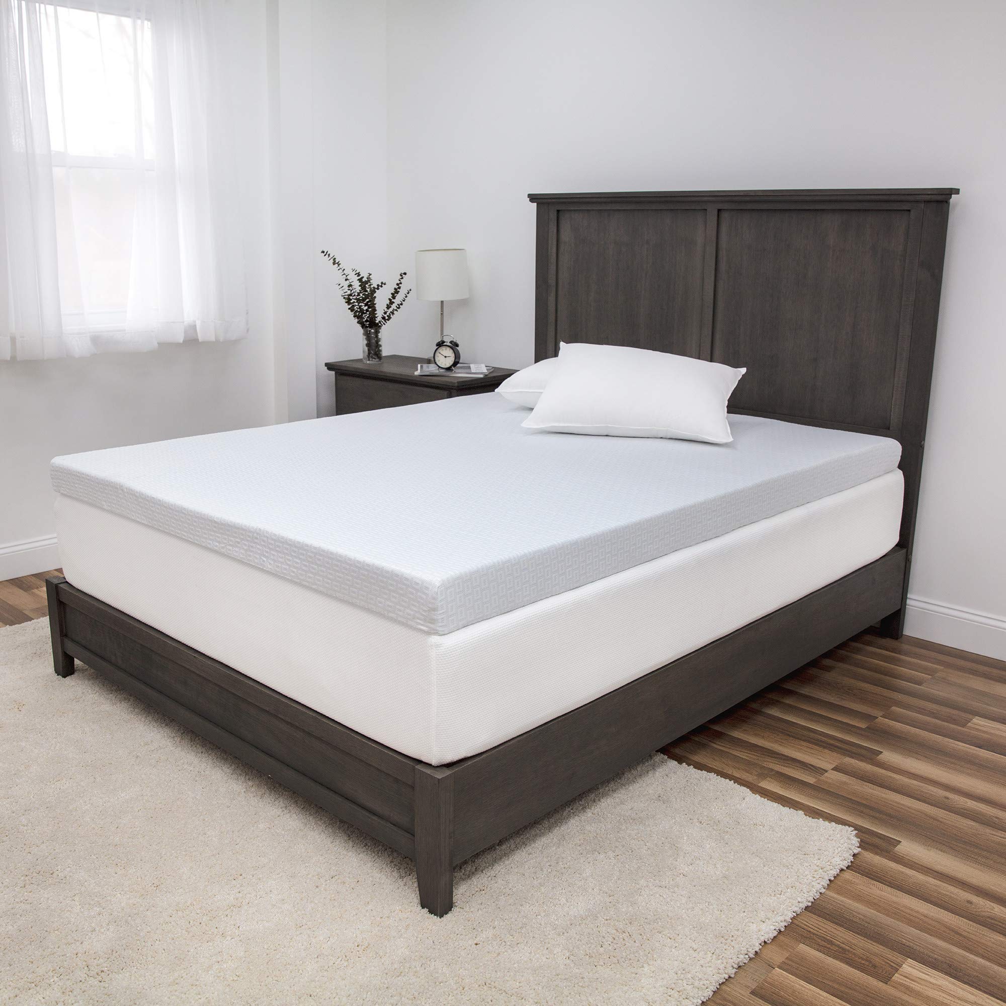 SensorPEDIC SensorCOOL 4インチ Elite 冷却ジェル注入メモリーフォームマットレストッパー キング ホワイト