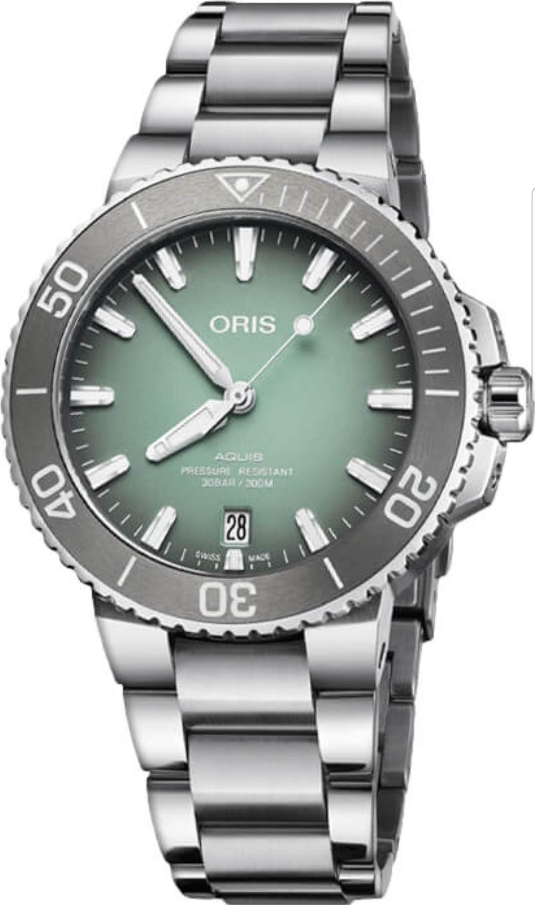 Oris Aquis Date 39.5粍 メンズ グリーンダイヤルウォッチ