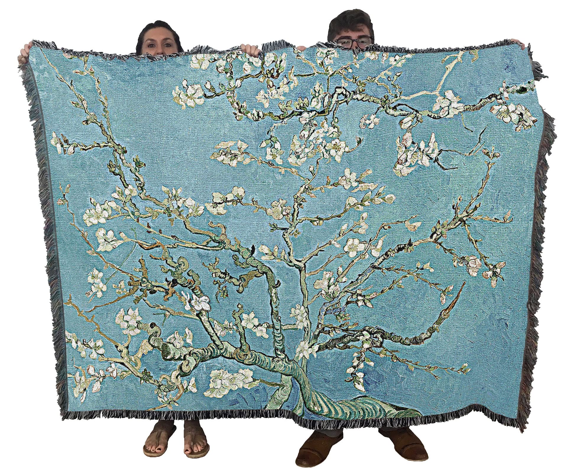 Pure Country Weavers アーモンドブロッサムブランケット - コットンで織られたファインアートギフトタペストリースロー - 米国製 (72x54)｜global研究所