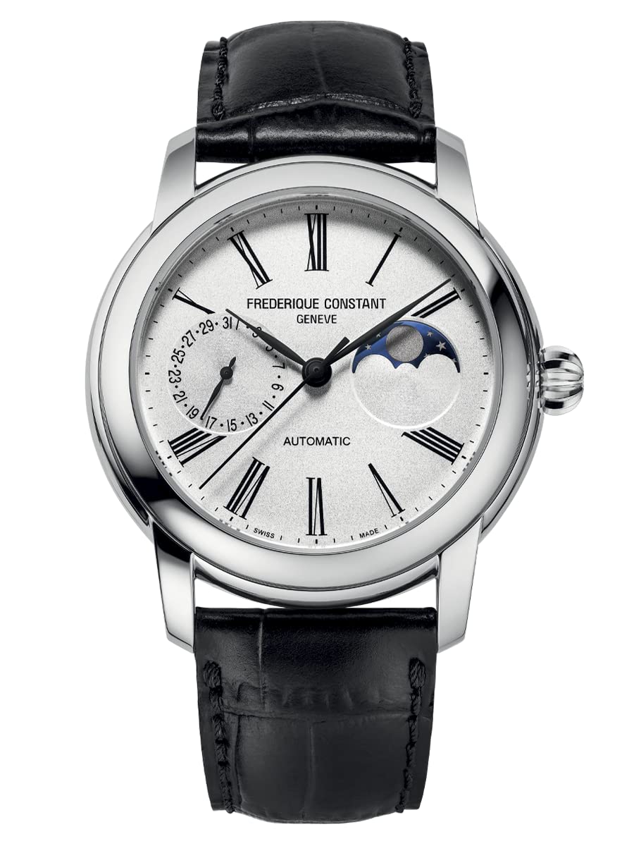 Frederique Constant クラシックムーンフェイズ 自動小銃しろがね色文字盤 メンズウオッチ FC-712MS4H6