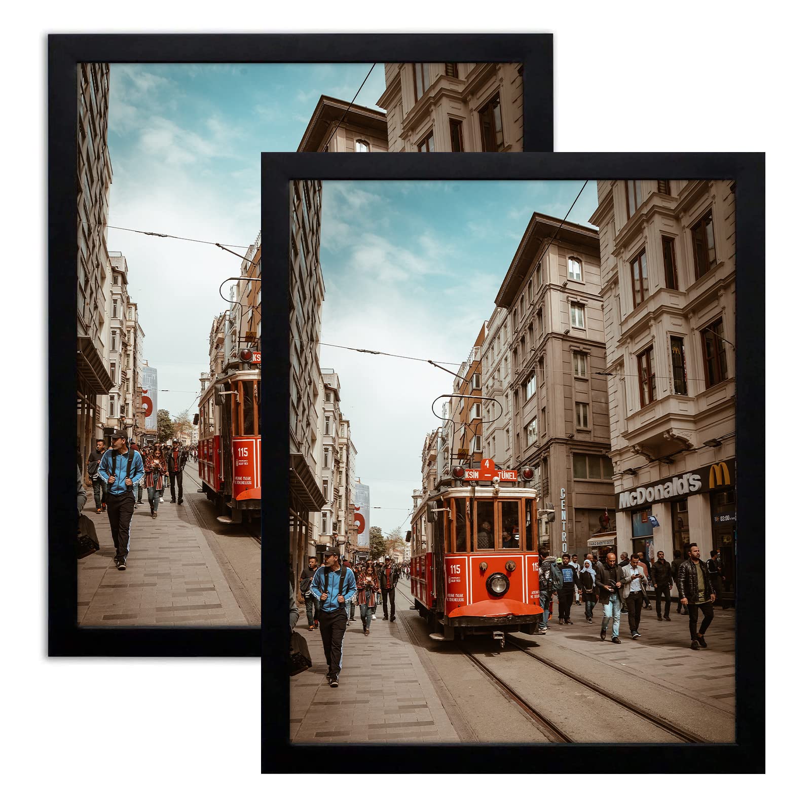 Golden State Art 写真フレーム 2個セット 16x20インチ ブラックカラー 壁掛け用鋸歯状ハンガー 結婚式の写真 家族の肖像画 ポスターに最適