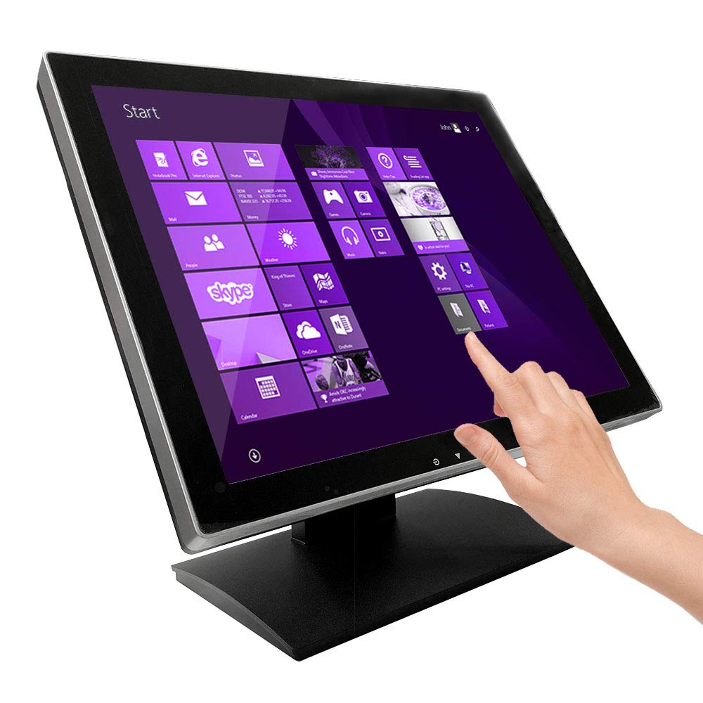 17 Inch Pro Capacitive LED Backlit Multi-Touch HDMI Monitor 4:3 Display 1280 x 1024 True Flat Seamless Design Touchscreen Great for Office POS Retail Restaurant Bar Gym Warehouse