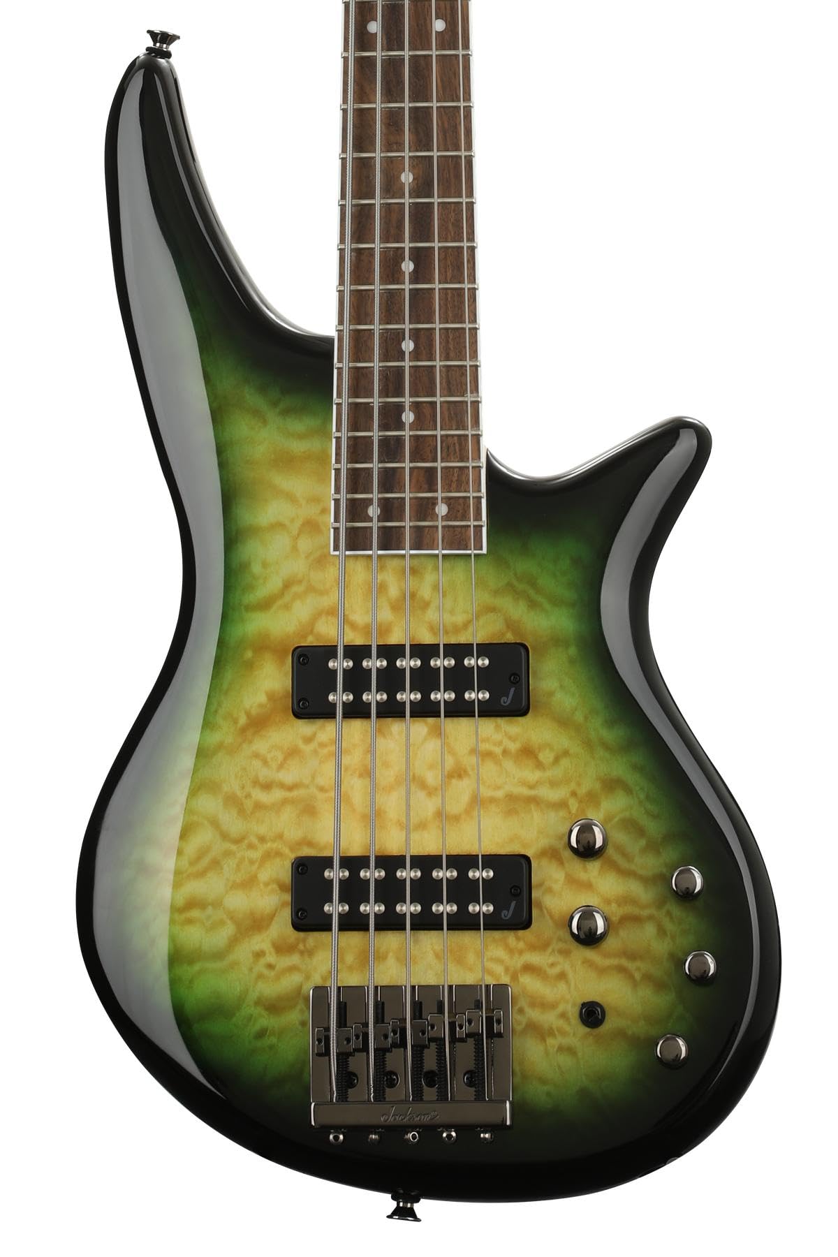 Jackson JS続きもの 5弦スペクトラバス JS3QV、見ず知らずはち切れる、ローレルフィンガーボード