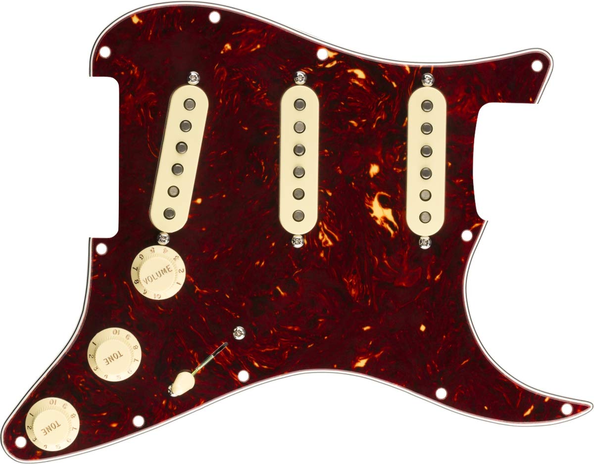 Fender ギター部分品 Pre-Wired Strat Pickguard  Original \u002757/\u002762 SSS  Tortoise Shell 11 Hole PG