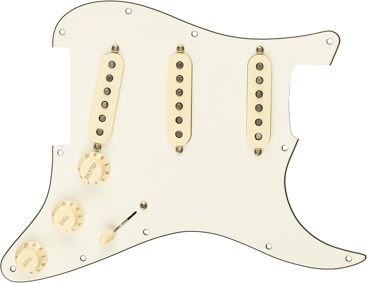 Fender ギター部分品 Pre-Wired Strat Pickguard  Original \u002757/\u002762 SSS  Parchment 11 Hole PG