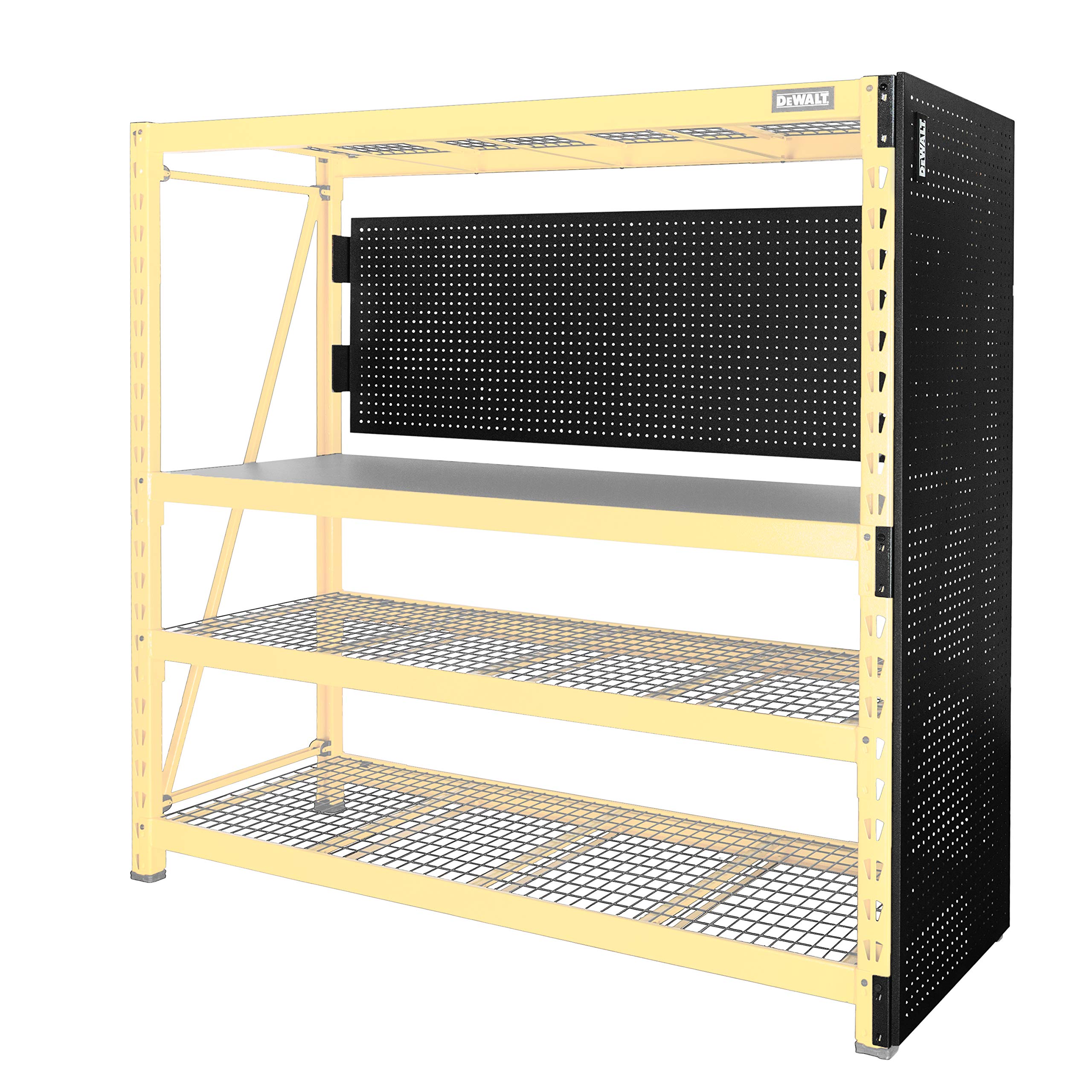 DEWALT(デウォルト) ペグボードキット 6フィートのガレージ収納ラックシェルフ用 高耐久スチール 工業用パウダーコーティング 間隔2.5cm