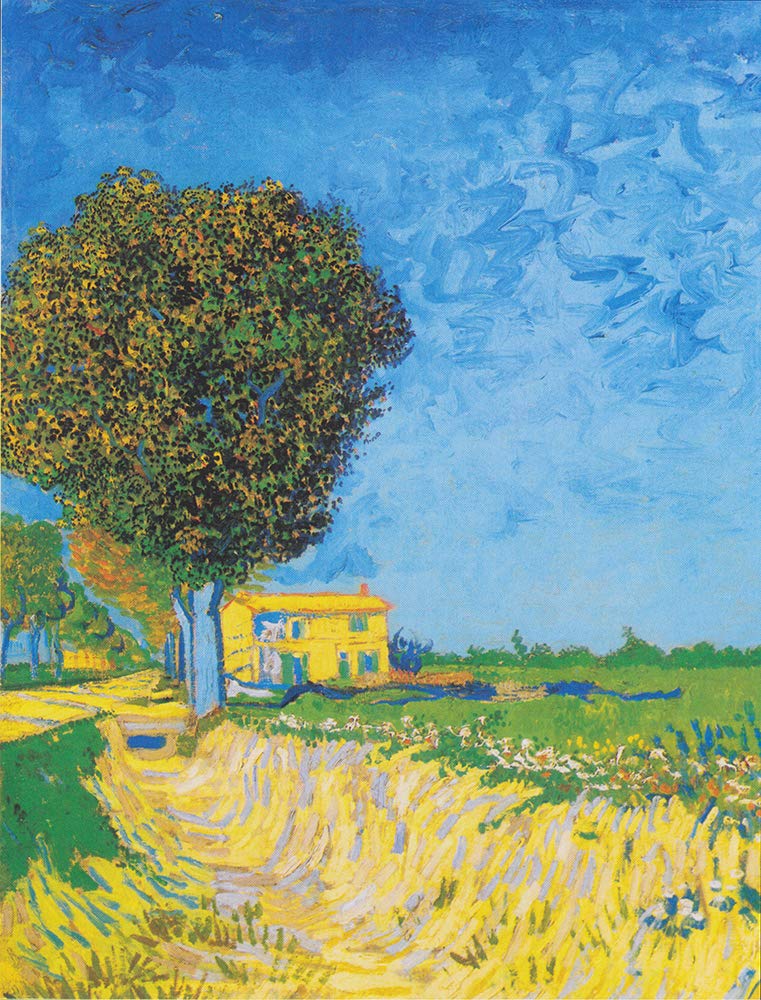 Buyartforless Lane near Aries 1888 ヴィンセント・ヴァン・ゴッホ作 32x24 アートペインティング 書きうつす帆布 青色