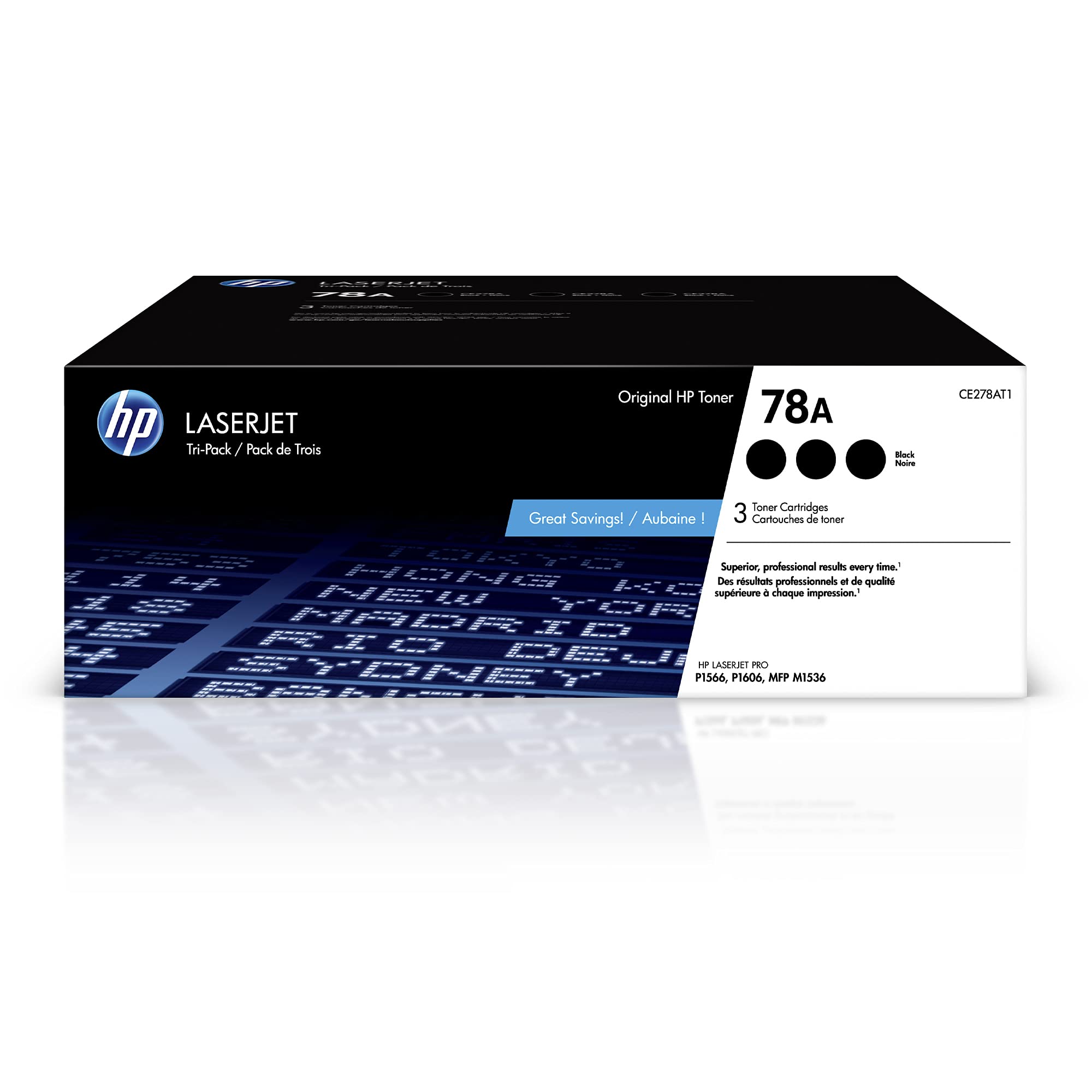 HP オリジナル 78A ブラックトナーカートリッジ (3個パック) | Works Laserjet Pro P1566、P1606シリーズ、Laserjet Pro MFP M1536シリーズ | CE278AT1。｜global研究所