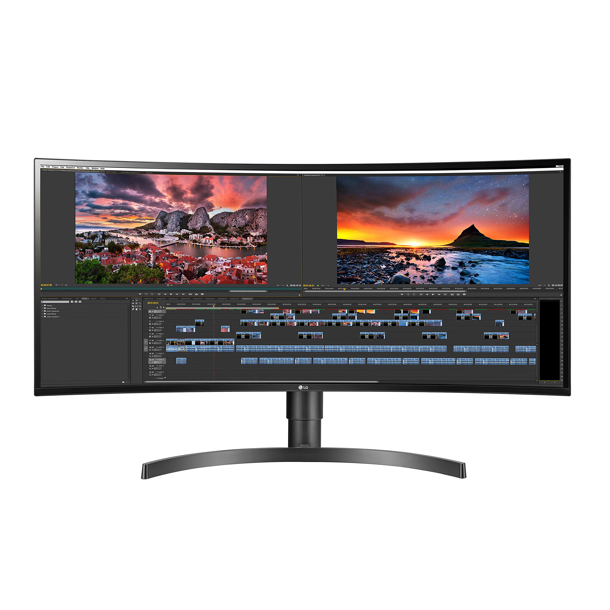 LG 34WN80C-B 34 inch 21:9 Curved UltraWide WQHD IPS Monitor with USB Type-C Connectivity sRGB 99% Color Gamut and HDR10 Compatibility  Black (2019)