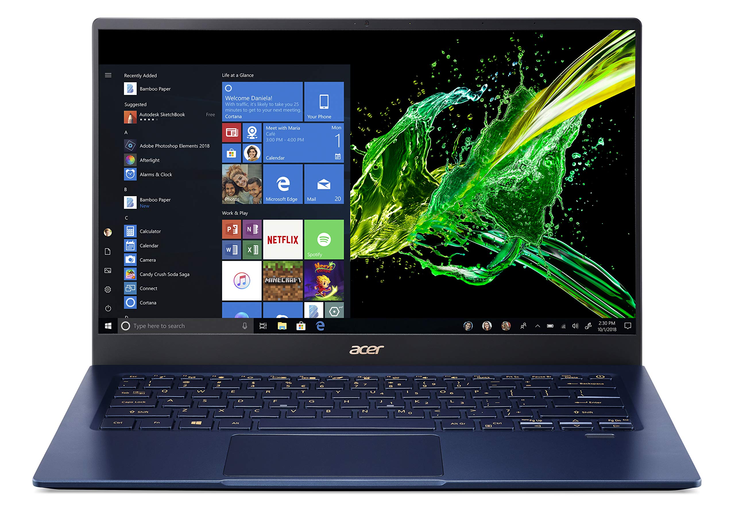 Acer Swift 5 超薄型&軽量ノートパソコン 14インチ フルHD IPSタッチ 第10世代 Intel Core i5-1035G1 8GB LPDDR4 512GB PCIe NVMe SSD FPリーダー Wi-Fi 6 バックライトキーボード Windows 10 SF514-54T-5428