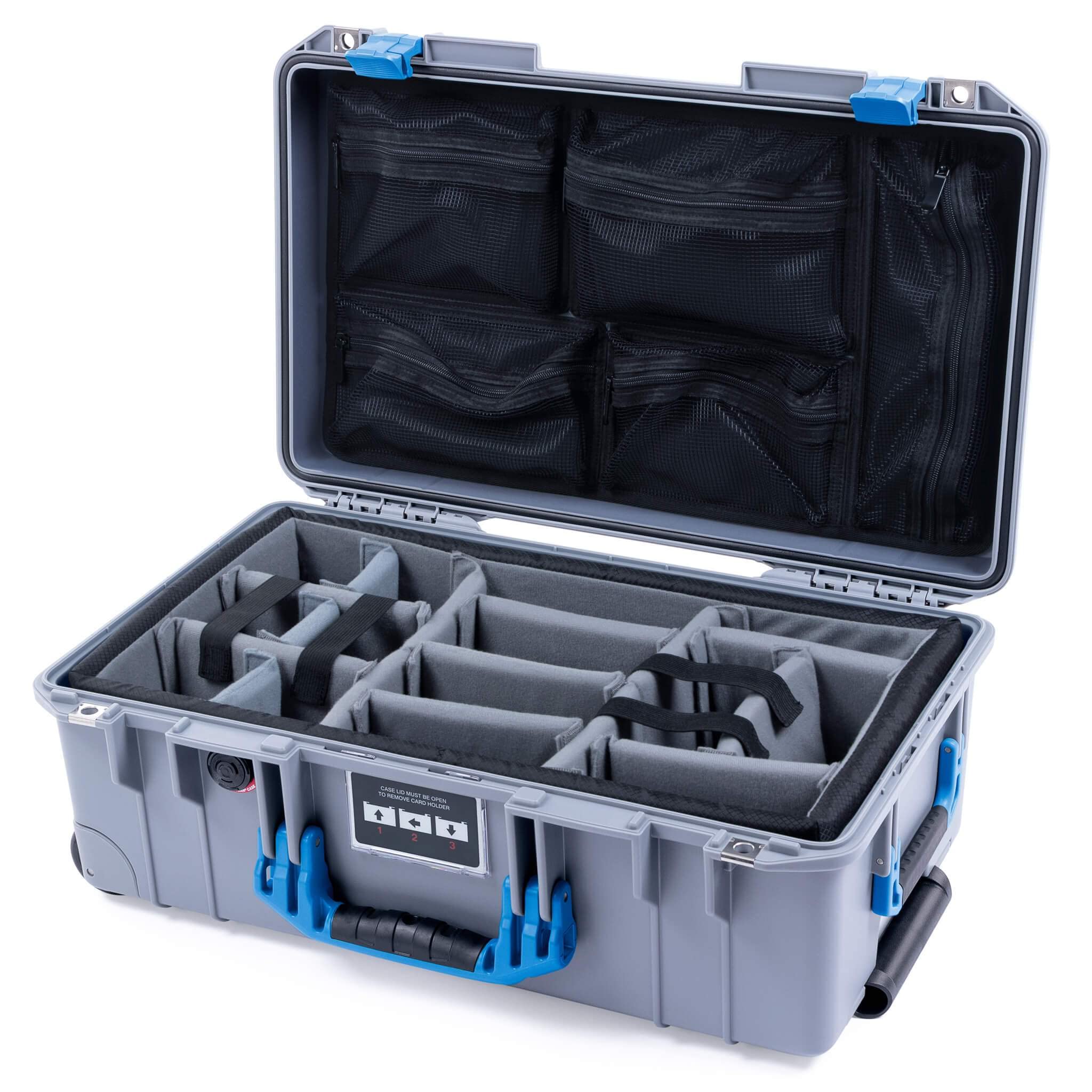 Pelican シルバー&ブルー 1535 エアケース グレー CVPKG ディバイダー メッシュ蓋オーガナイザー｜global研究所
