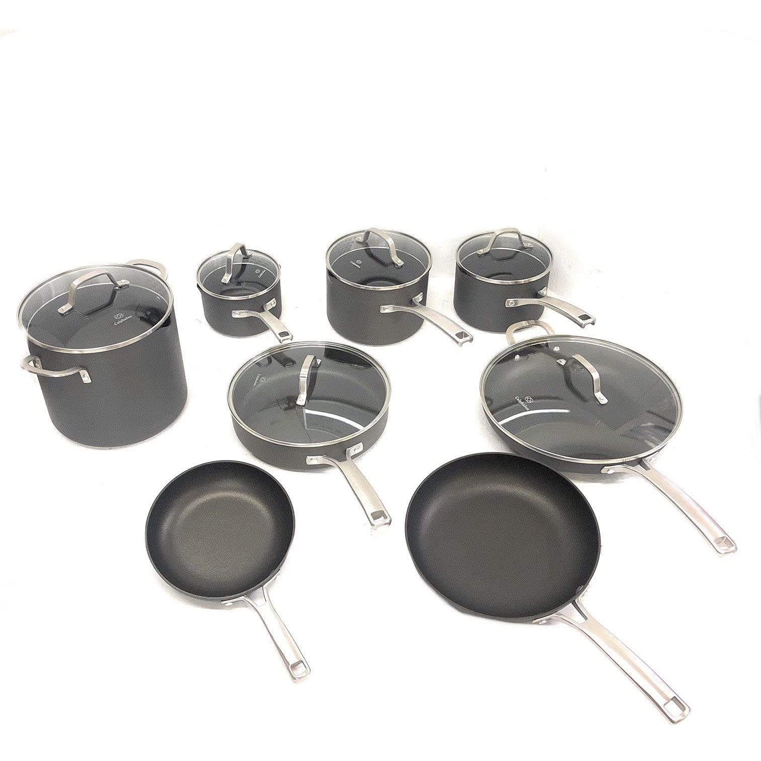 Calphalon クラシック ノンスティック14点 鍋とフライパン 調理器具セット BPAフリー ボイルオーバー無し 中綿 冷たくならない メタルハンドル ガラス蓋 57,611円