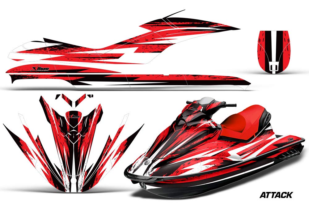 AMR Racing ジェットスキー グラフィックキット ステッカー デカール Sea-Doo GTI 2006-2010対応 - アタックレッド