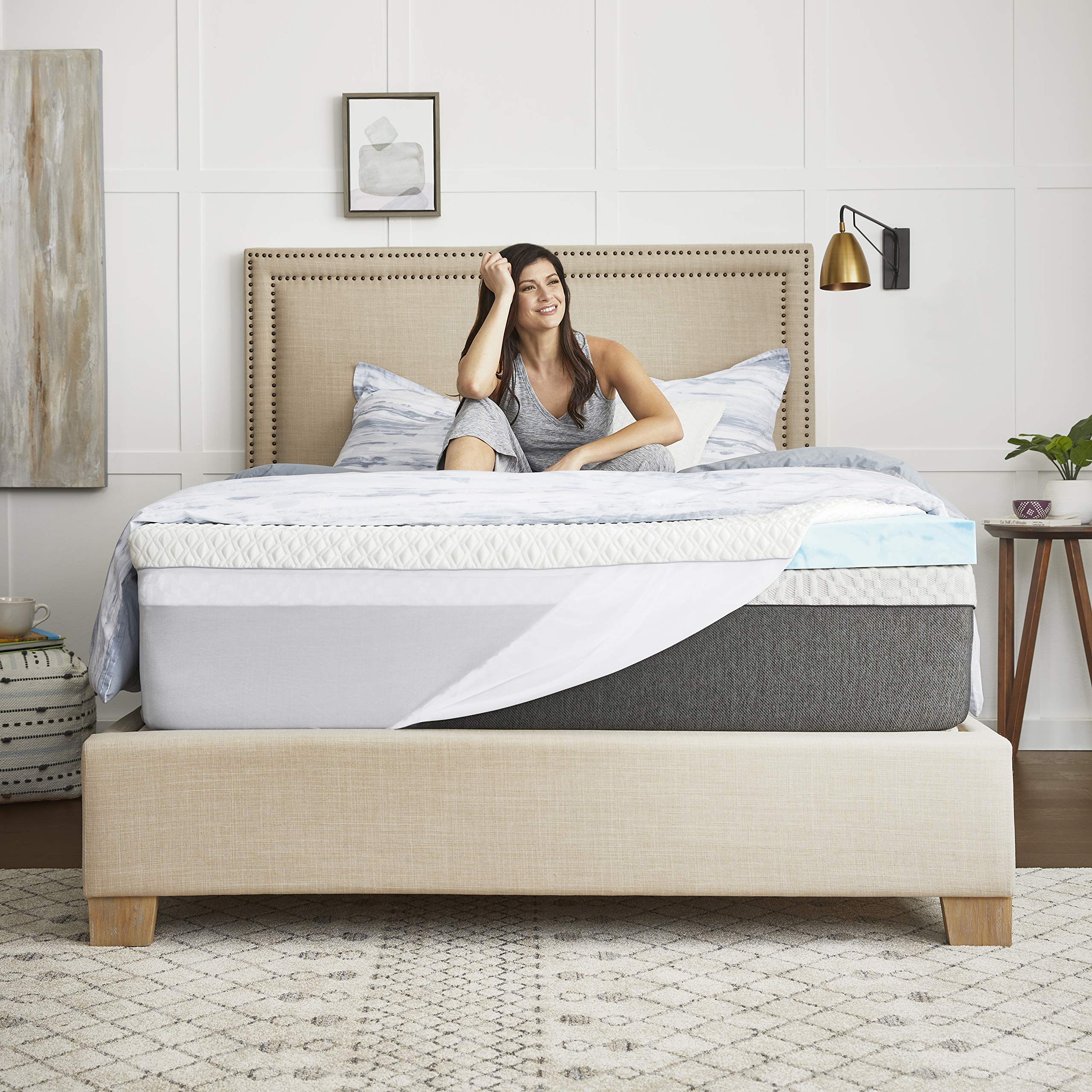 Sealy 3in SealyChill ジェルメモリーフォームマットレストッパー 盛りだくさん 白いこと