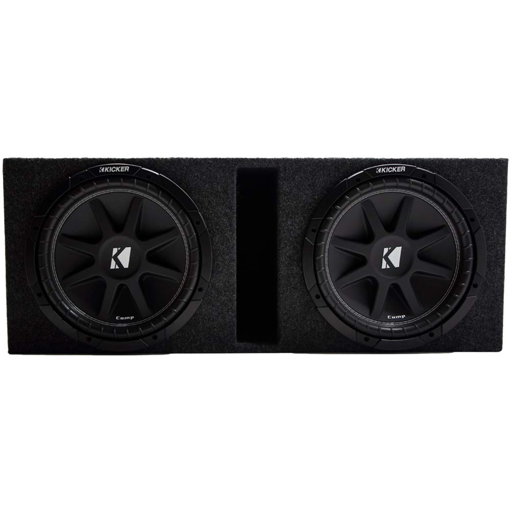 Kicker Comp デュアル12in ベント付き添い人サブウーファーボックス積み上げるエンクロージャー (10C12-4)