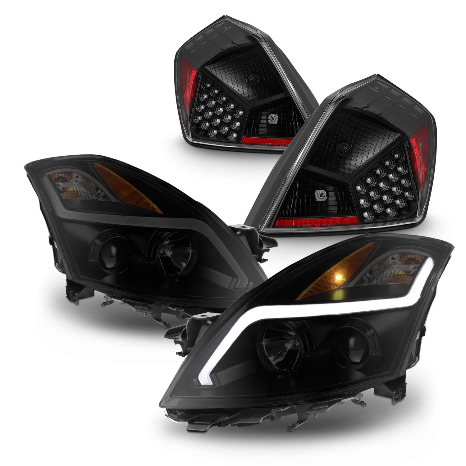 [黒いことハウジング] 2007-2009 日産アルティマセダン LED点火装置赤ちょうちん DRL 映写機前照灯\u0026スモークテールライトに其れ相応