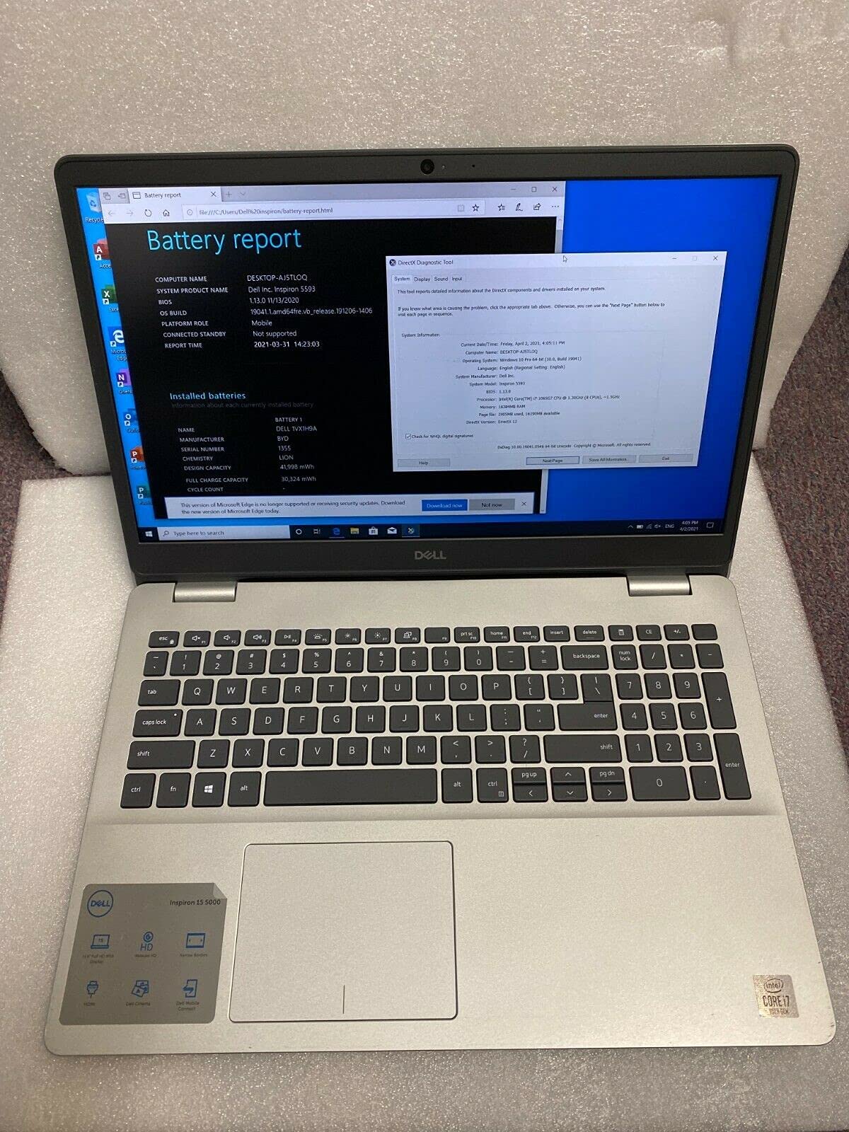 Dell Inspiron 15 561-15.6in FHD - 10gen i7-1065G7-8GB - 512GB SSD - しろがね色