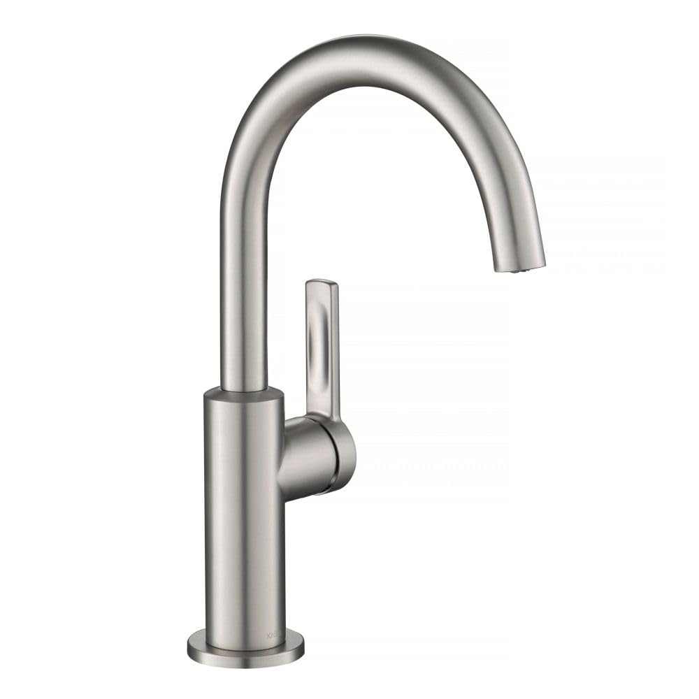 KRAUS Olettoシングルハンドルキッチンバー蛇口スポットフリーステンレススチール、KPF-2822SFS｜global研究所