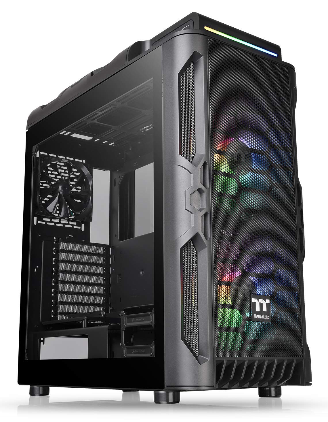 Thermaltake 気泡管水準器20 RS 母ちゃんゲーム盤 シンクロ ARGB ATX ミッドタワー ゲーミングコンピュータケース 2 200粍 ARGB 5V 母ちゃんゲーム盤同期調整 RGB気違い + 140粍 黒いこと 後ろ側気違い プリインストール済み CA-1P8-00M1WN-00
