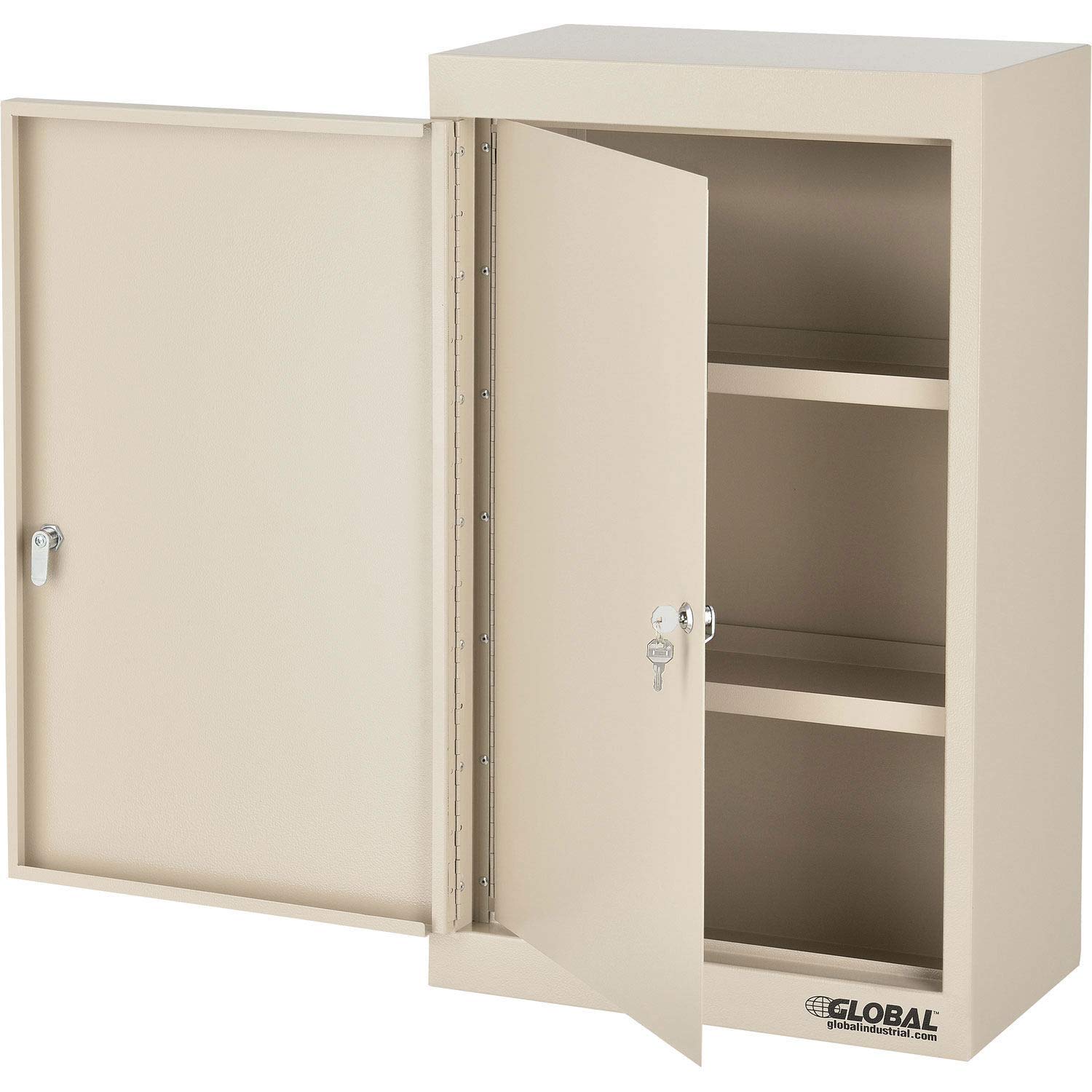 18W x 10D x 30H Large Narcotics Cabinet  Double Door/Double Lock  Beige