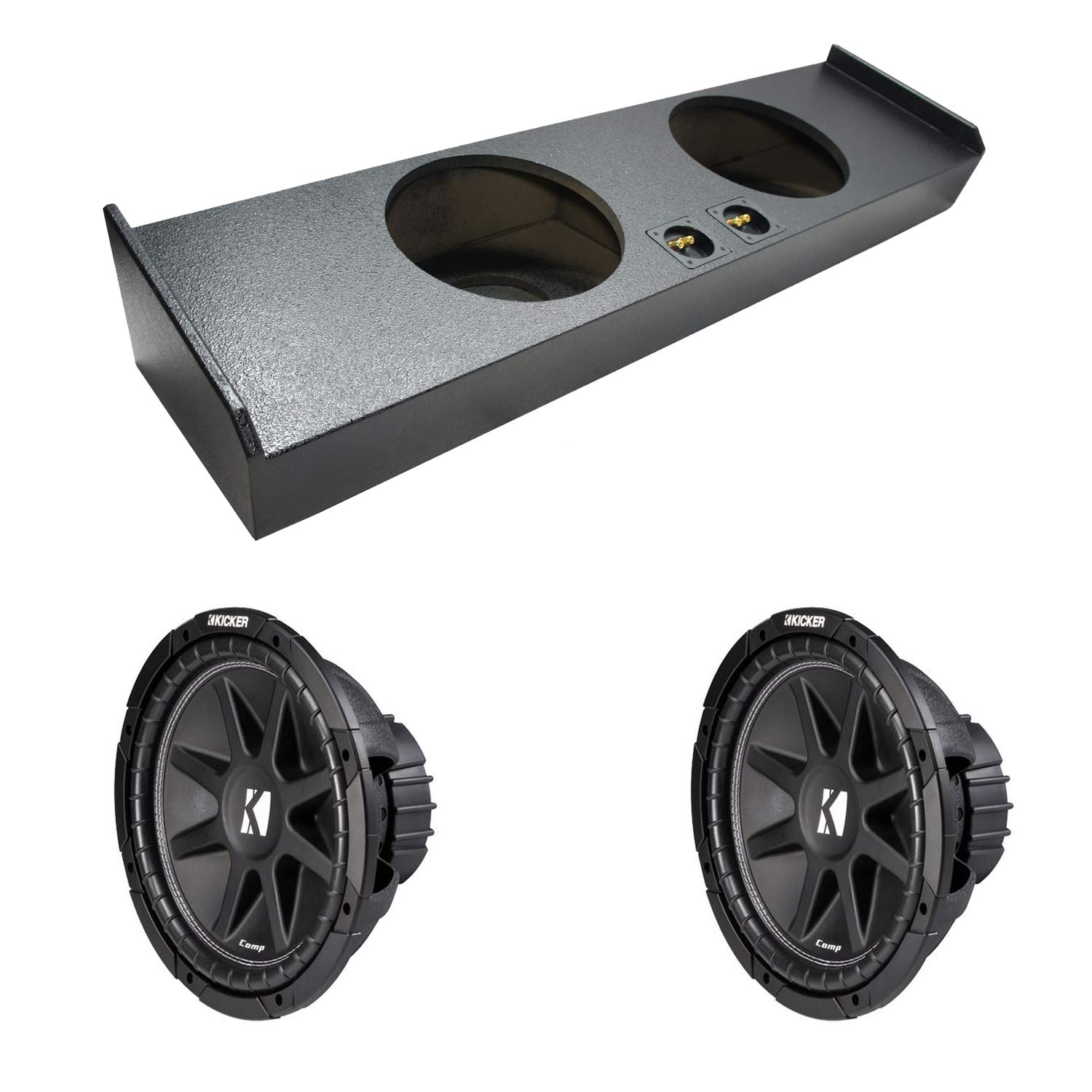 2009-2015 Ford F-150 Super Crew Truck Kicker Comp C12 Dual 12インチ Rhinoコーティングサブボックスエンクロージャ - ファイナル2オーム