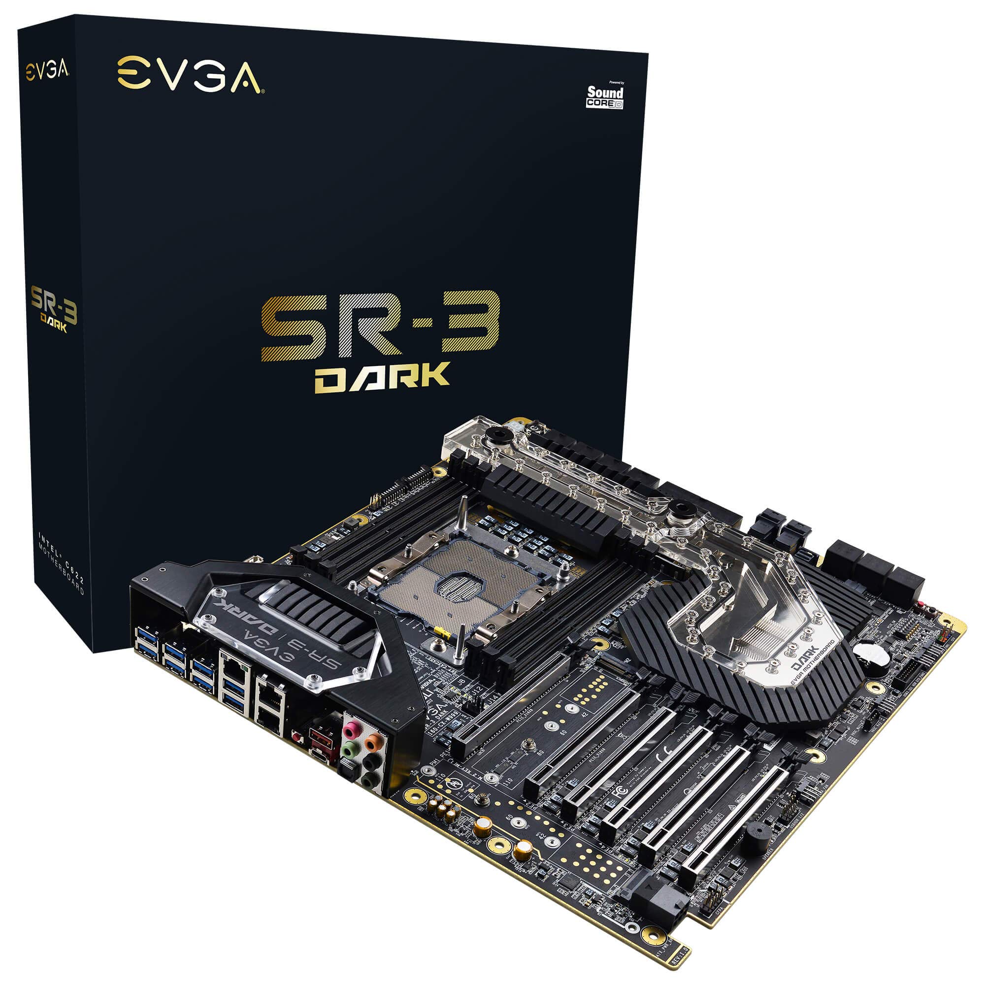 EVGA SR-3 うす暗い、LGA 3647、Intel C622、SATA 6Gb/s、USB 3.1、M.2、EATX、Intel お母さんゲーム盤 160-CX-W999-KR