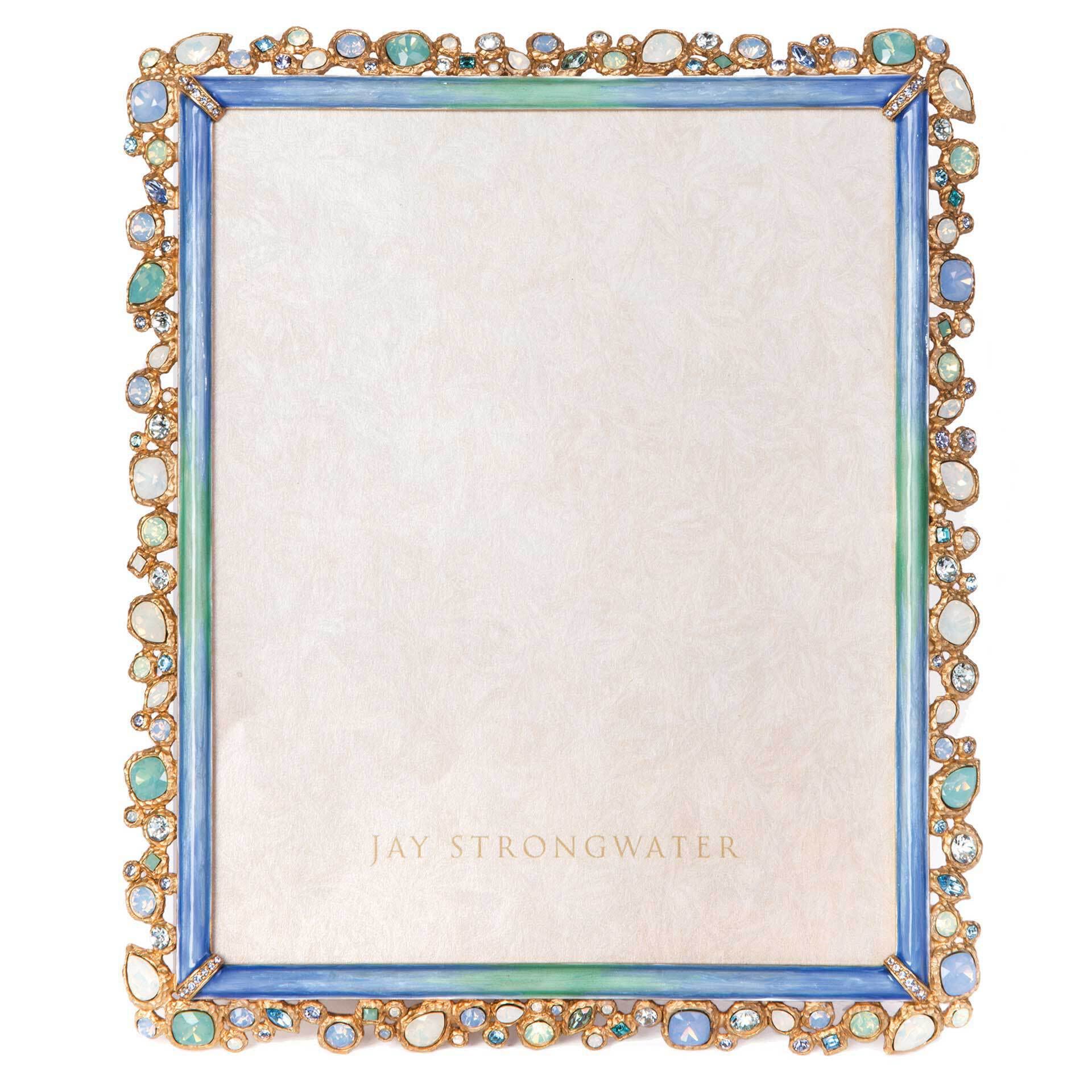 Jay Strongwater Theo 貴石で飾られた20.32珊 x 25.4珊 ひな形 - 緑であること青碧
