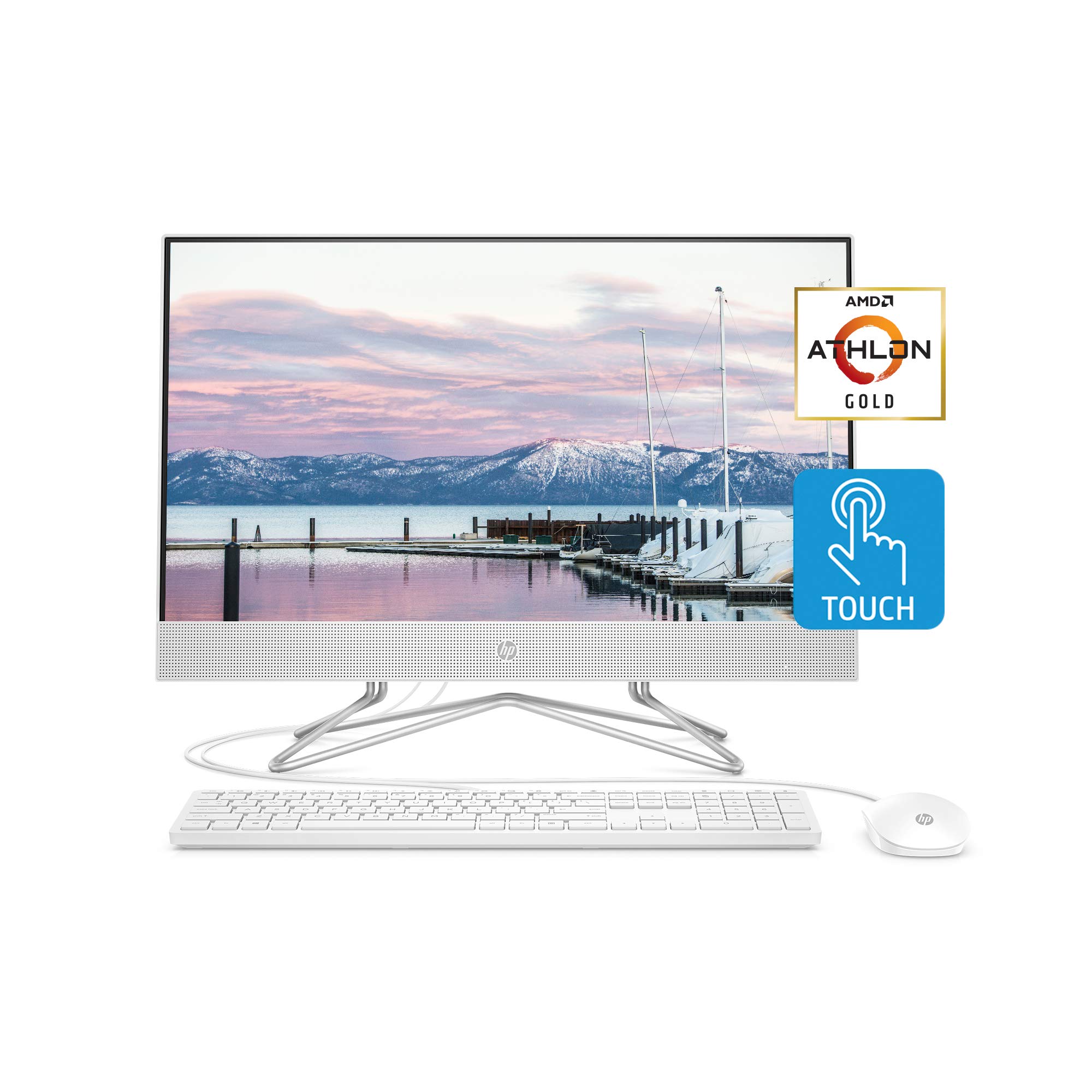 HP 24-inch All-in-One Touchscreen Desktop Computer AMD Athlon Gold 3150U Processor 8 GB RAM 512 GB SSD Windows 10 Home (24-df0040 White) Snow White｜global研究所