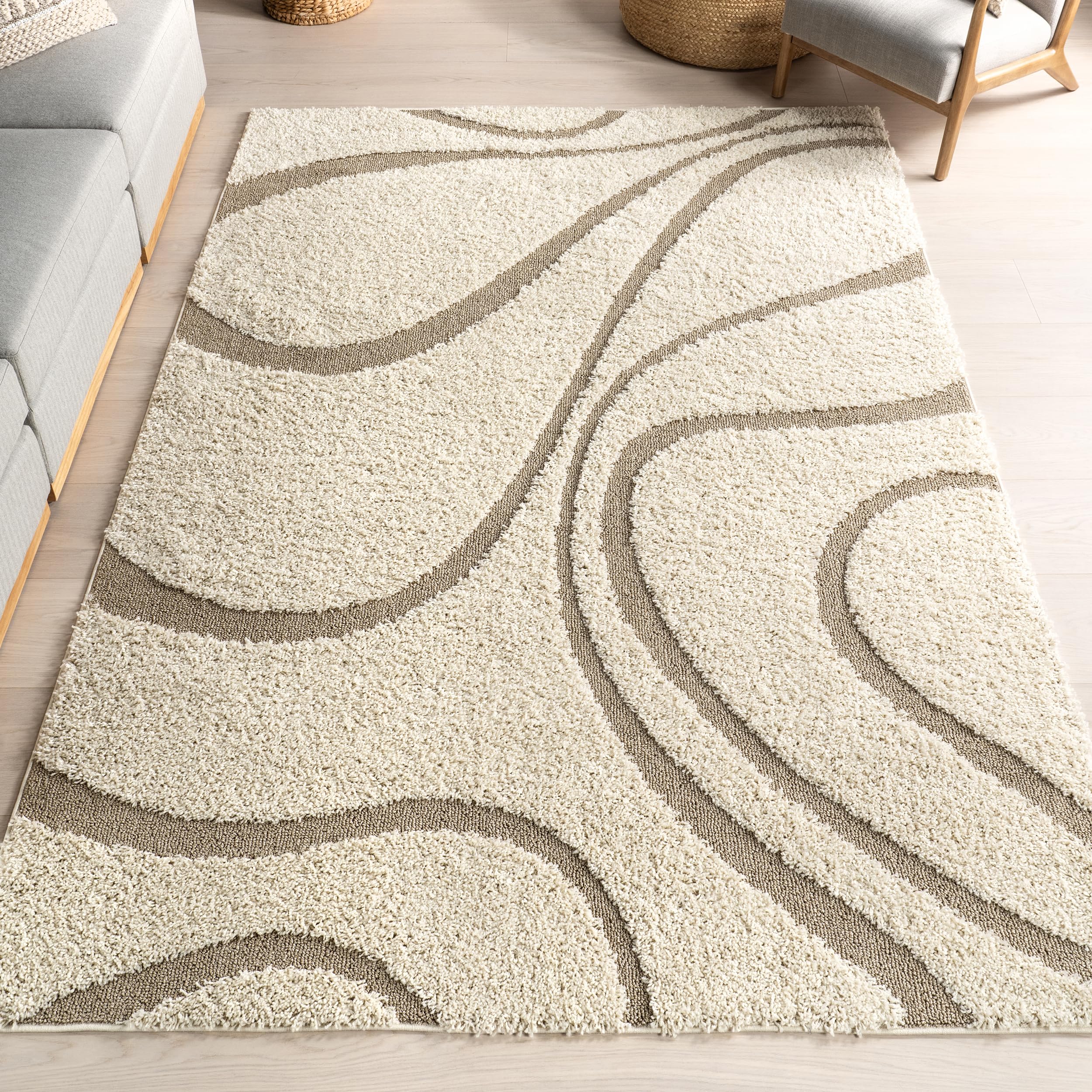 nuLOOM Carolyn Cozy Soft \u0026 Plush Shag Runner Rug  2\u0027 6 x 6\u0027  Beige
