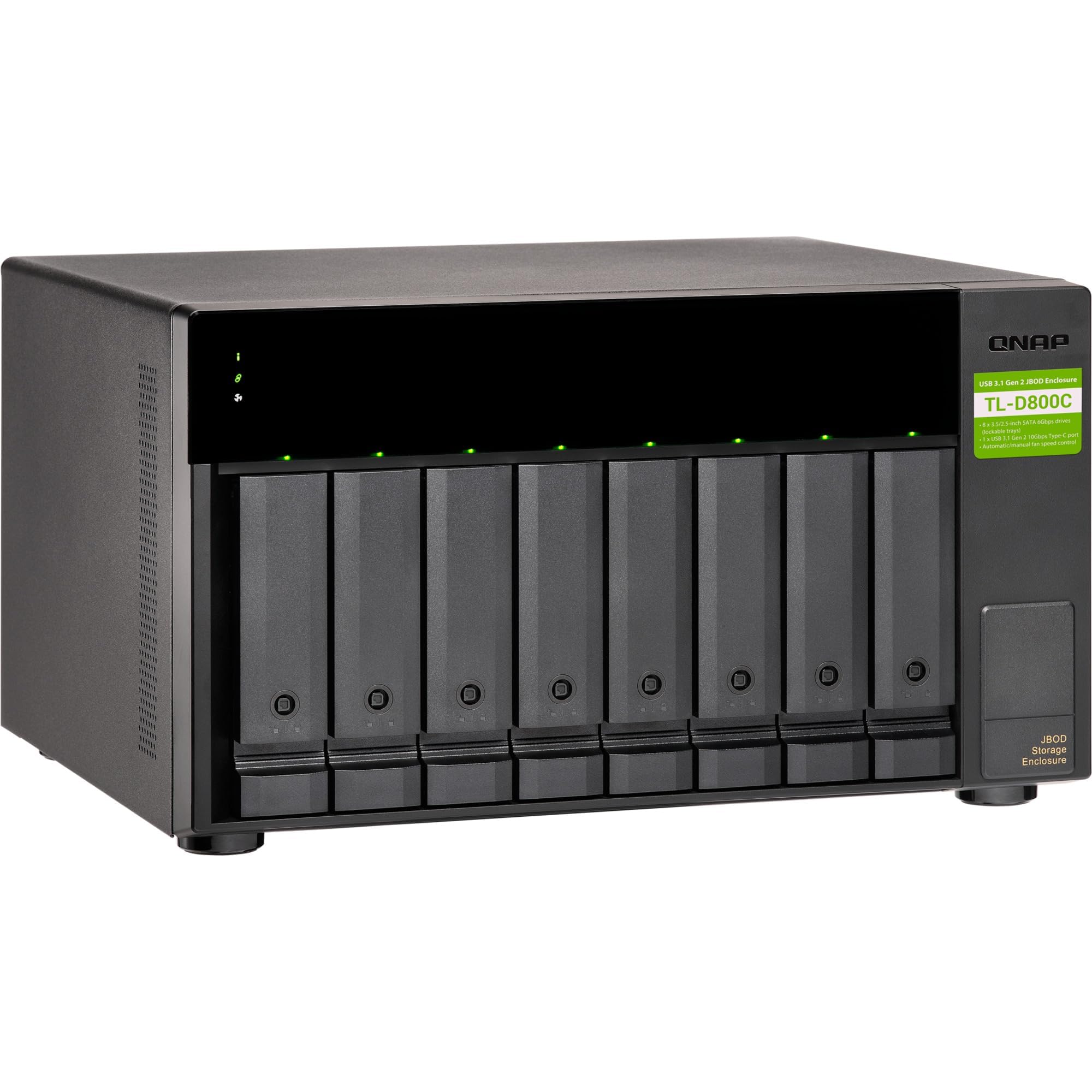 QNAP 8ベイデスクトップUSB-C 3.1 Gen2 10Gbps JBOD拡張ユニット W125662851 (10Gbps JBOD拡張ユニット 1メートルUSB-CからUSB-A 3.1 Gen2ケーブル)